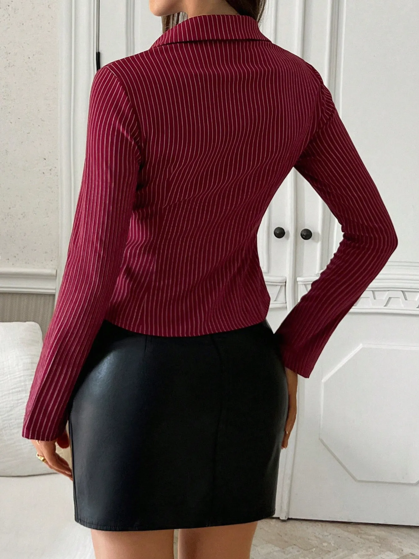 Striped Button Up Long Sleeve Shirt - Image 20