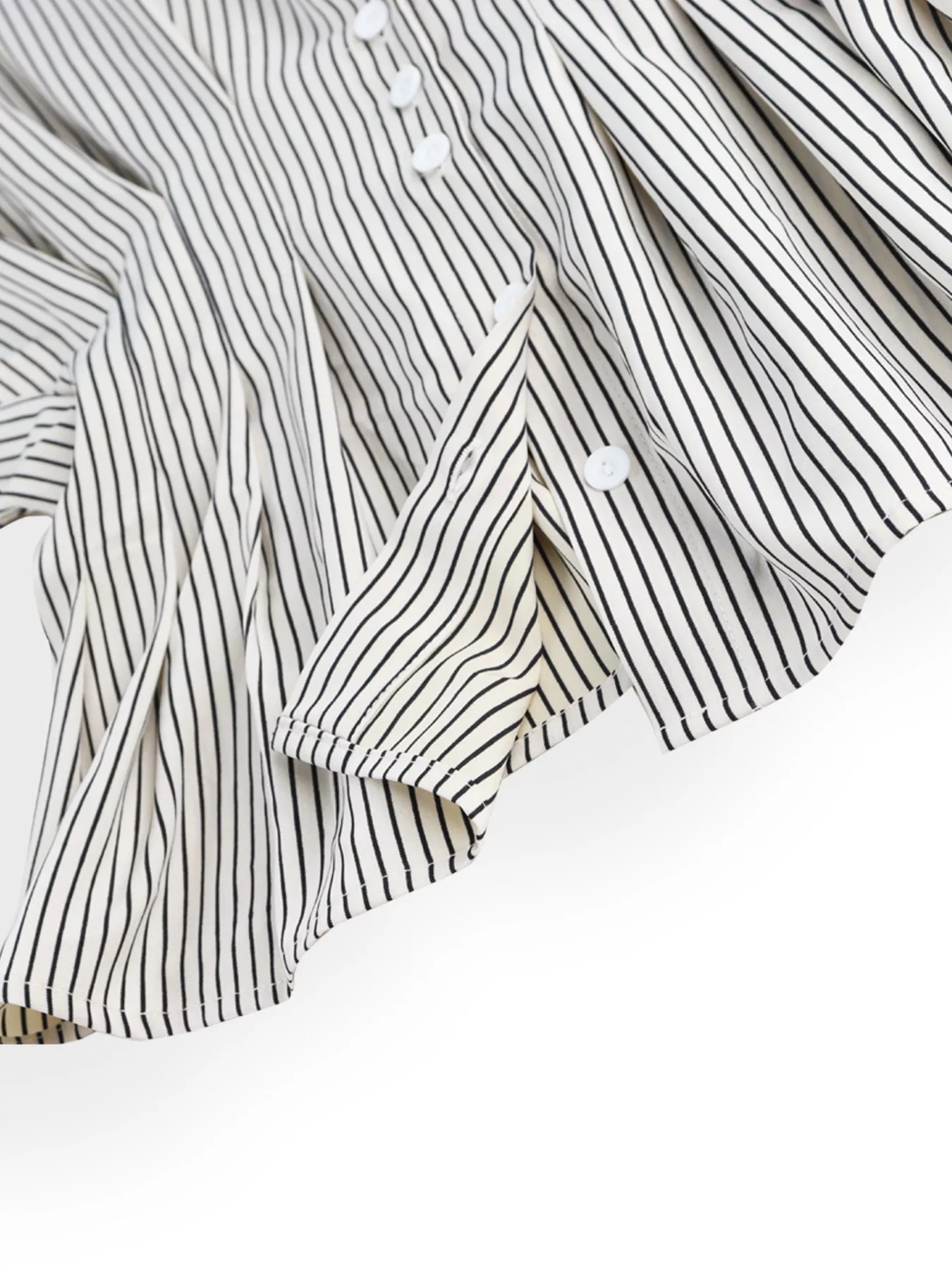 Striped Cinched Waist Shirt - Image 4