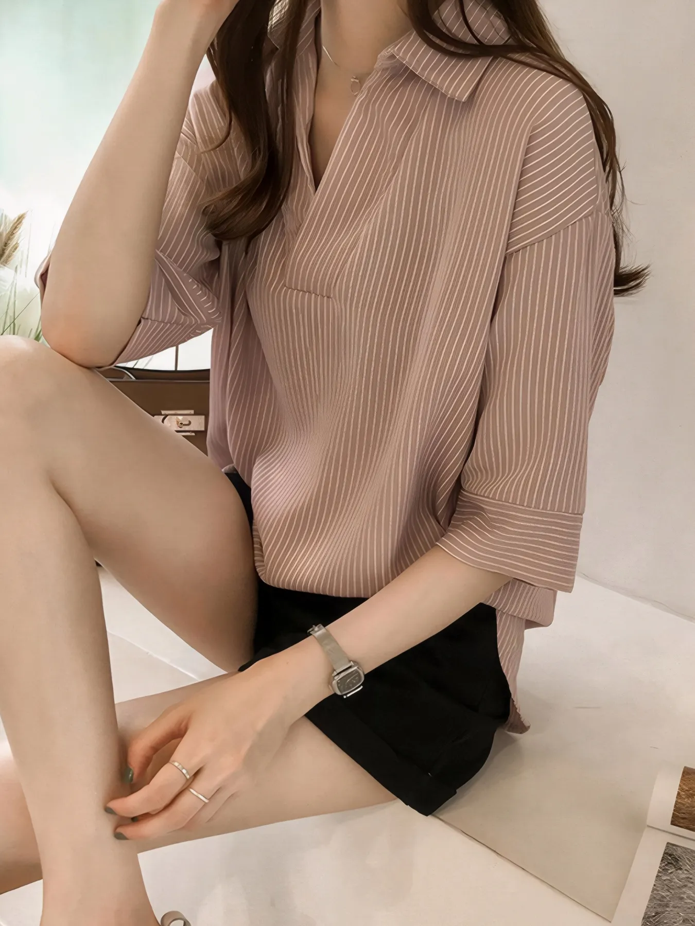 Striped Collared Neck Shirt - Image 3