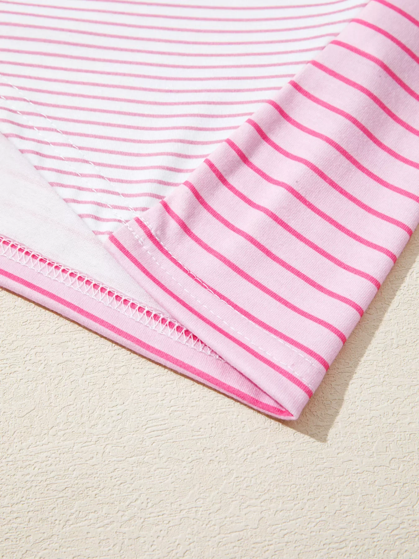 Striped Colorblock Exposed Seam Casual Long Sleeve Top - Image 7