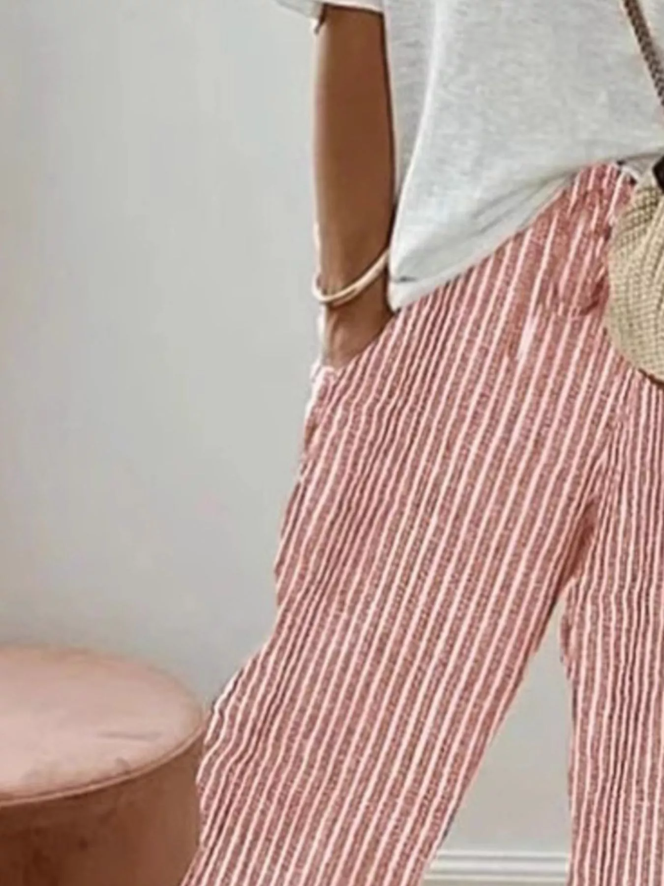 Striped Cropped Pants - Image 4