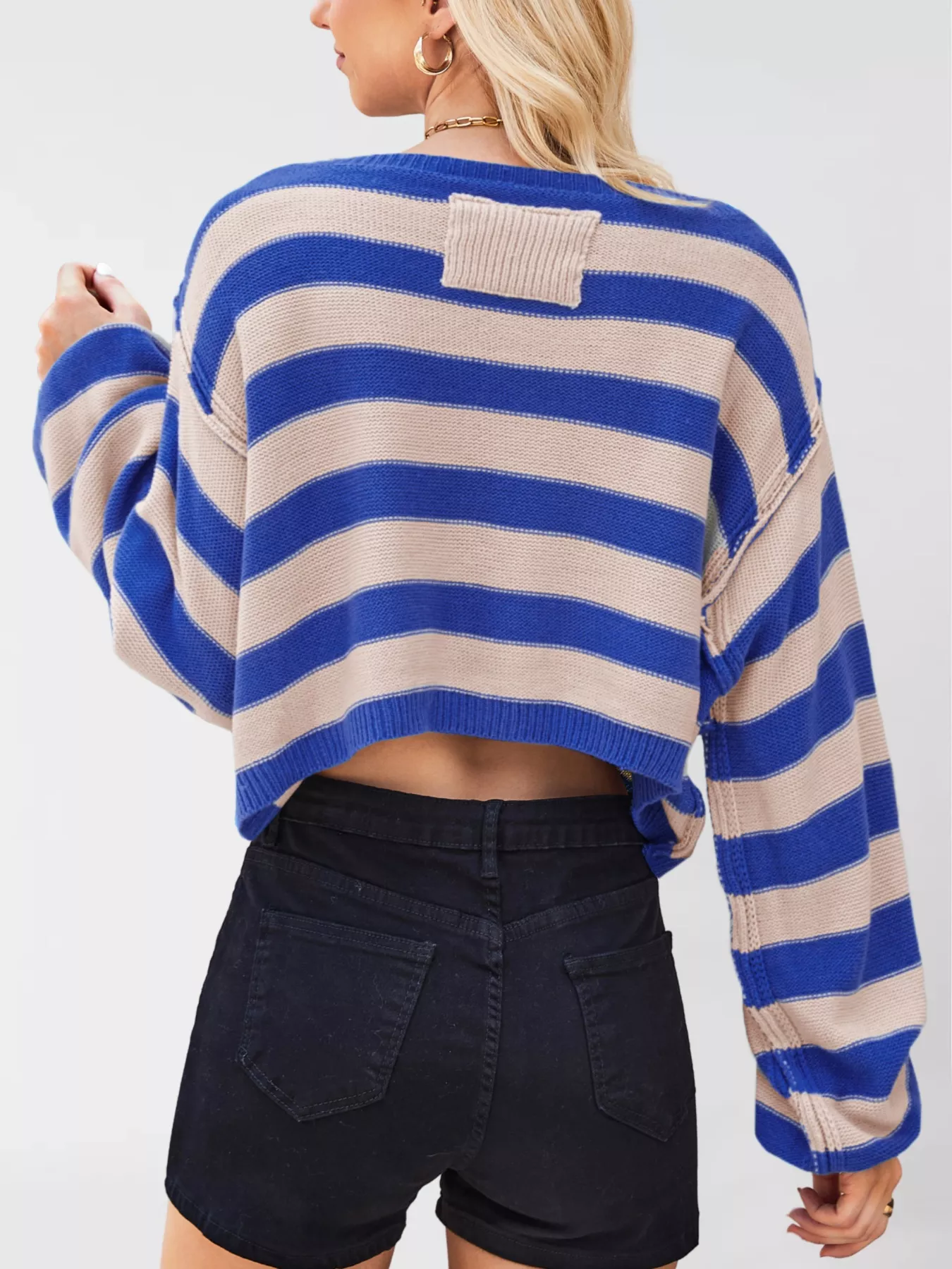 Striped Dropped Shoulder Sweater - Image 6