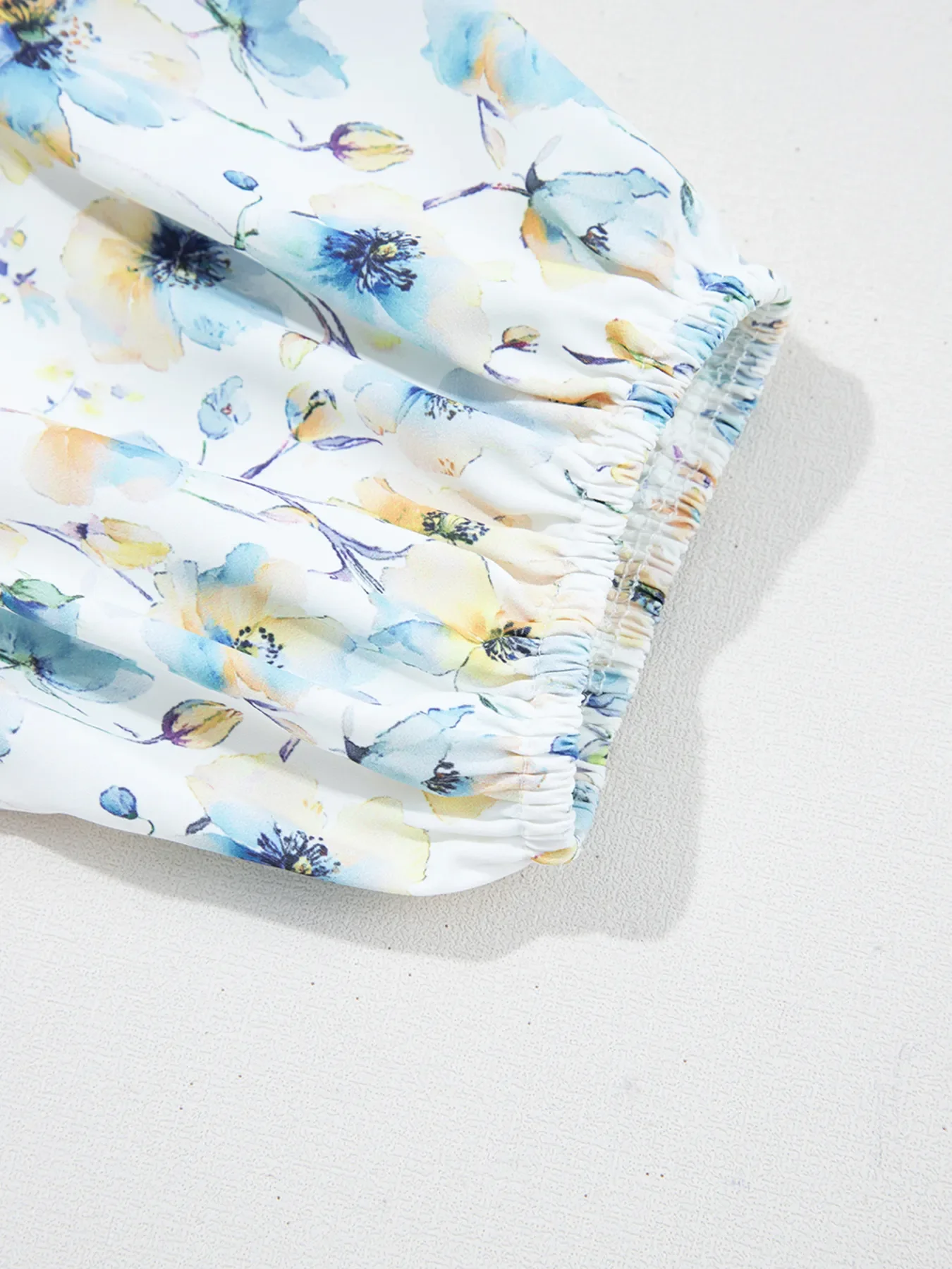 Striped Floral Sleeve Casual Blouse - Image 7