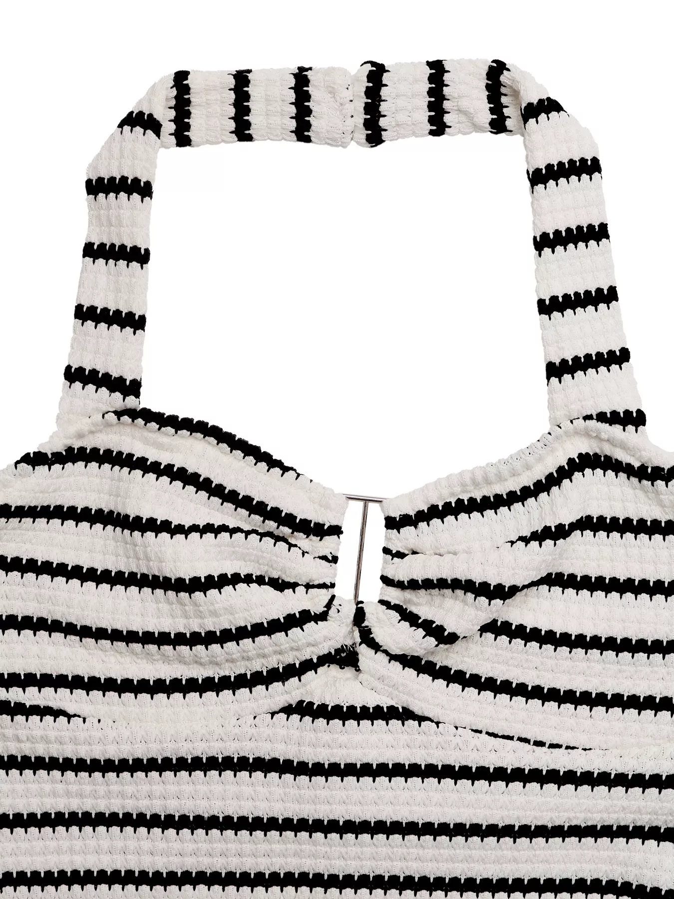 Striped Halter Neck Knit Mini Dress - Image 7