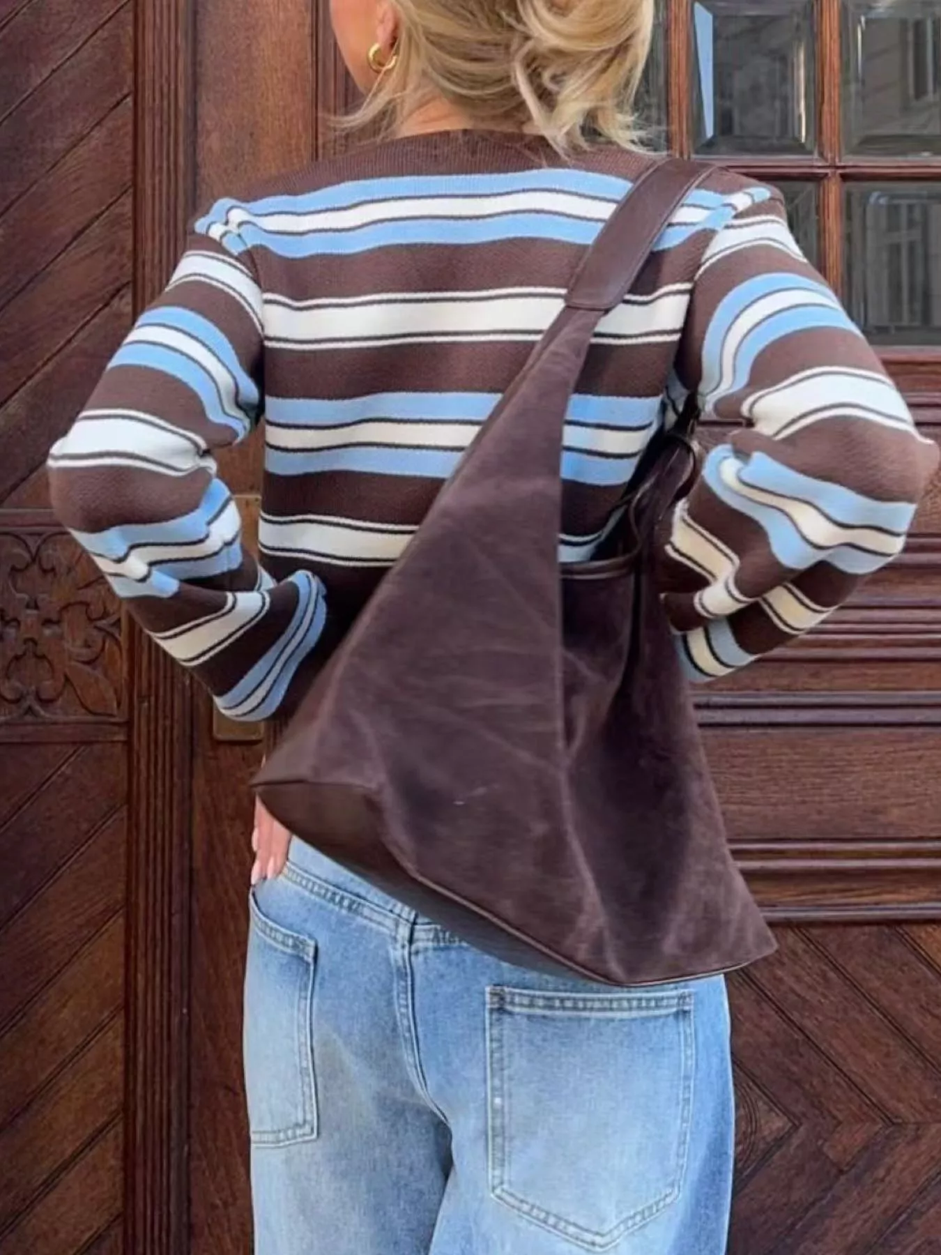 Striped Knit Cropped Cardigan - Image 6