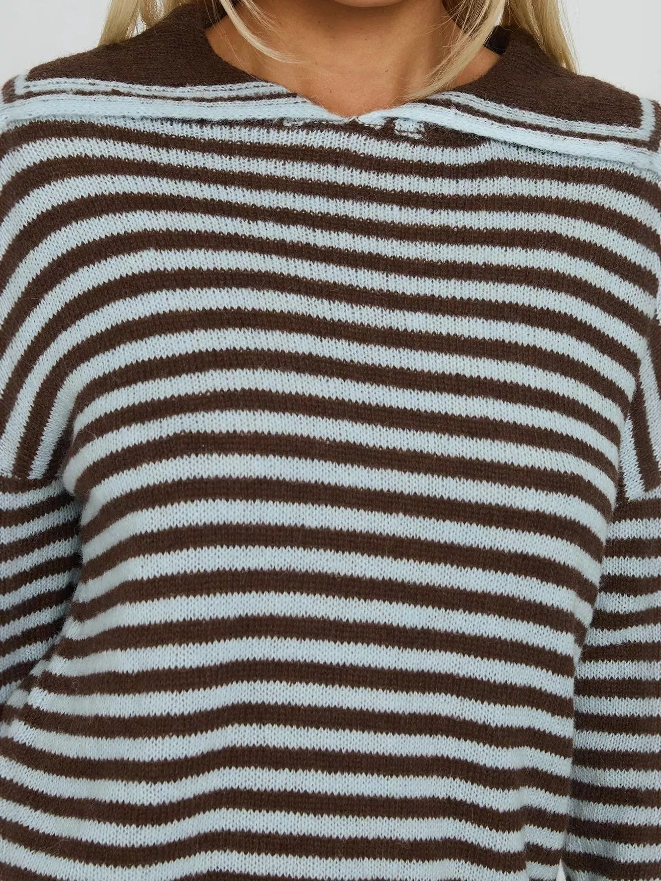 Striped Knit Dropped Shoulder Sweater - Image 3