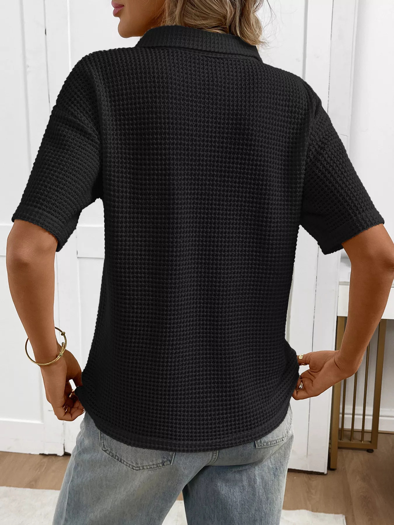 Striped Knit Short Sleeve Top - Image 14