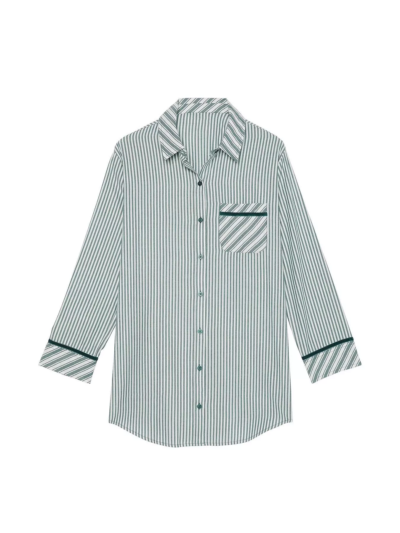 Striped Long Sleeve Button-Up Shirt - Image 4