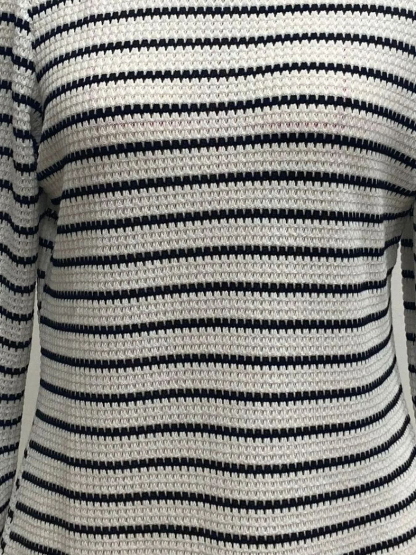 Striped Long Sleeve Texture Knit T-Shirt - Image 3