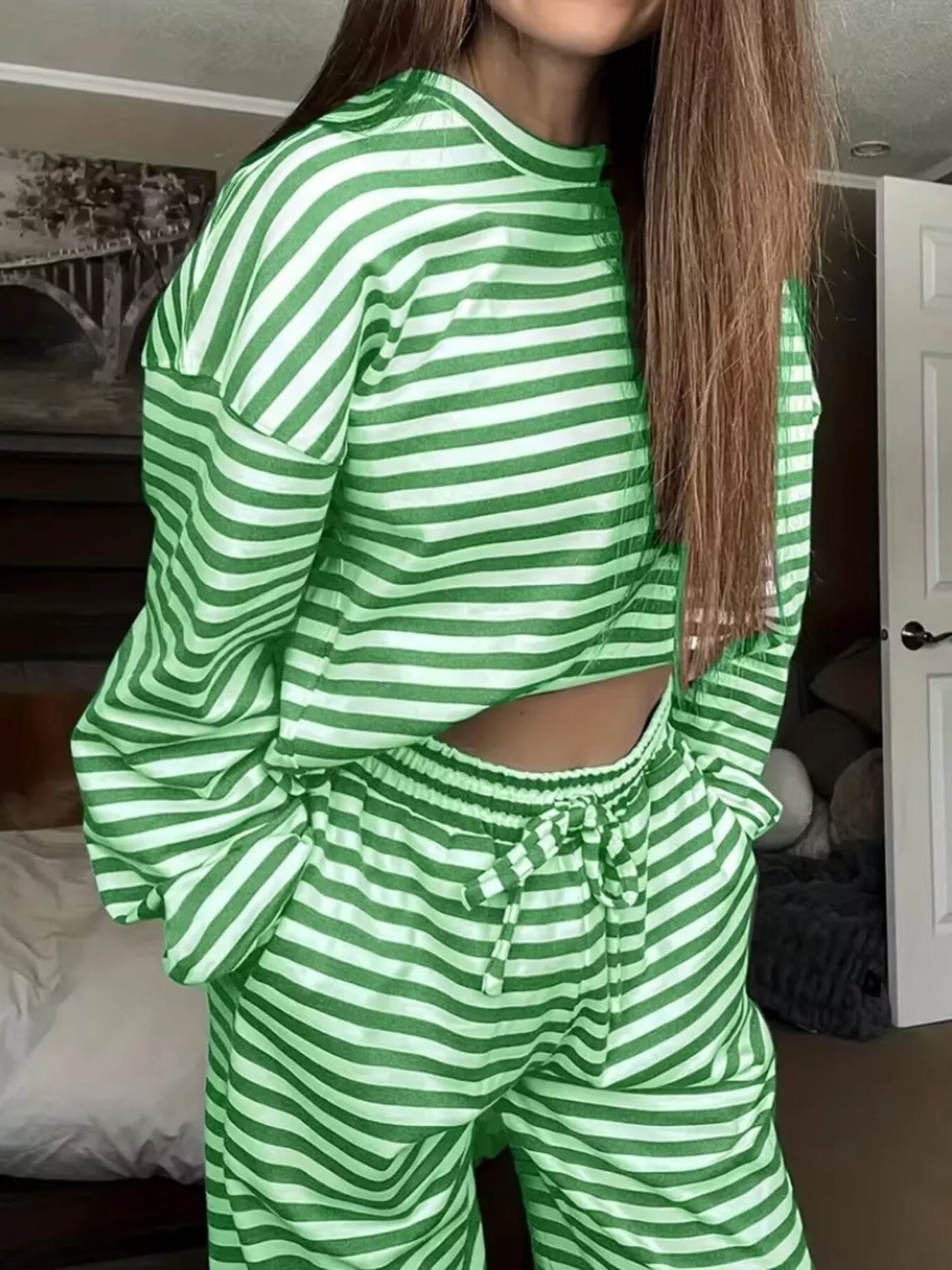 Striped Long Sleeve Top and Pants Set - Image 17