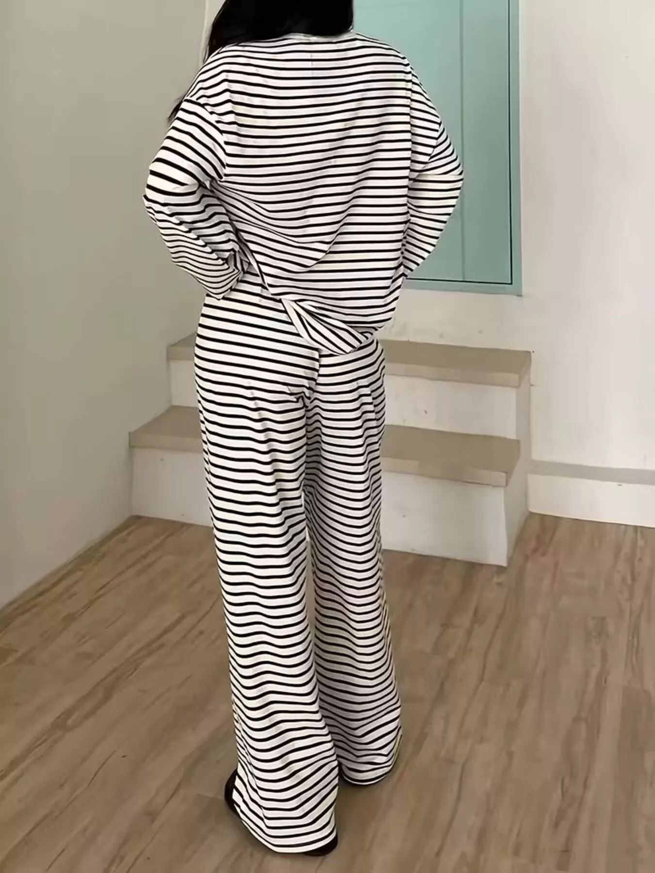 Striped Long Sleeve Top and Pants Set - Image 7