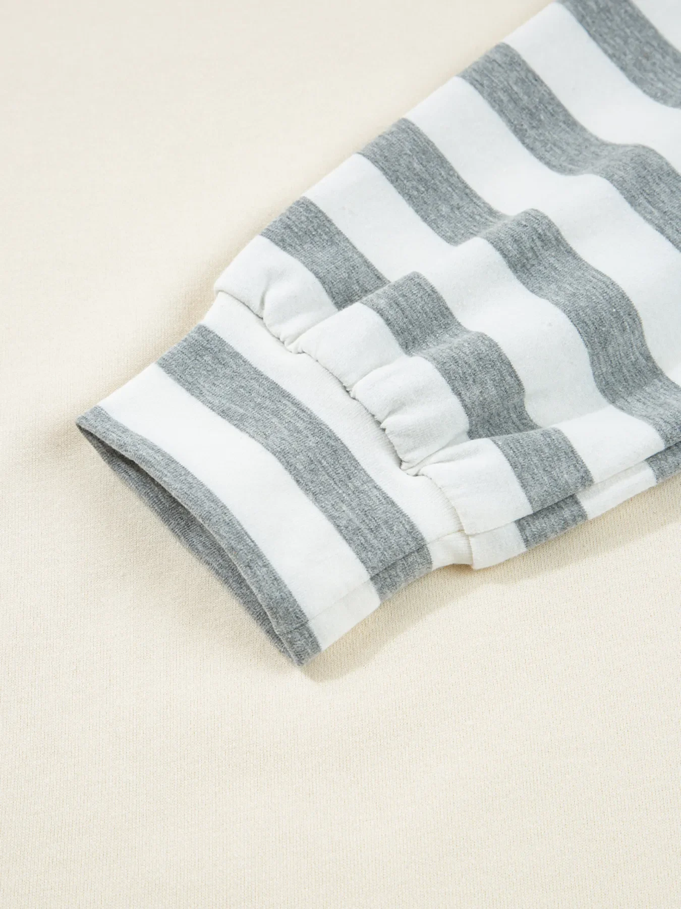 Striped Patchwork Long Sleeve Round Neck Two-in-one Top - Image 10