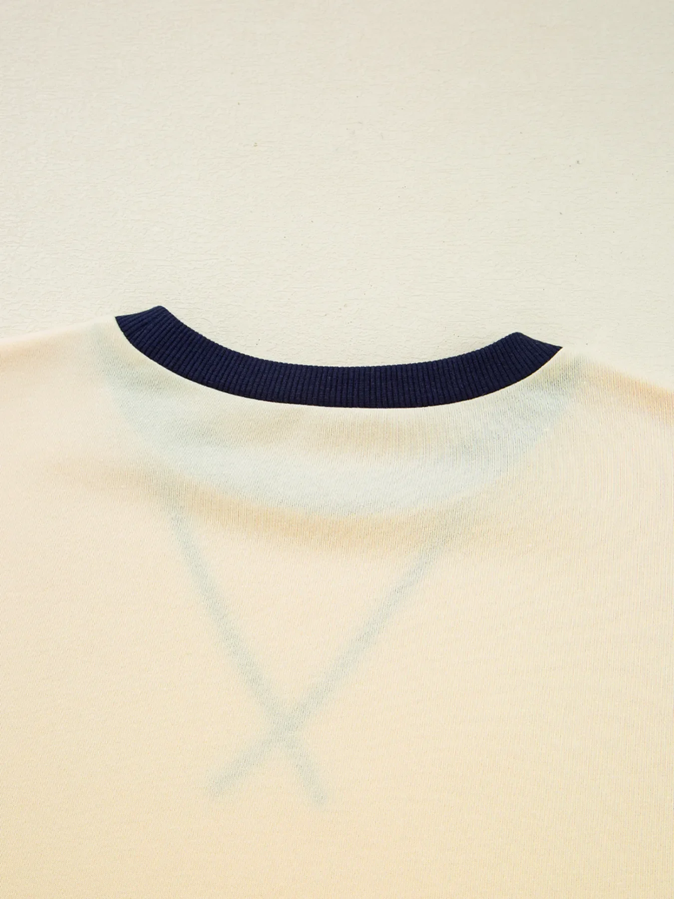 Striped Patchwork Long Sleeve Round Neck Two-in-one Top - Image 9