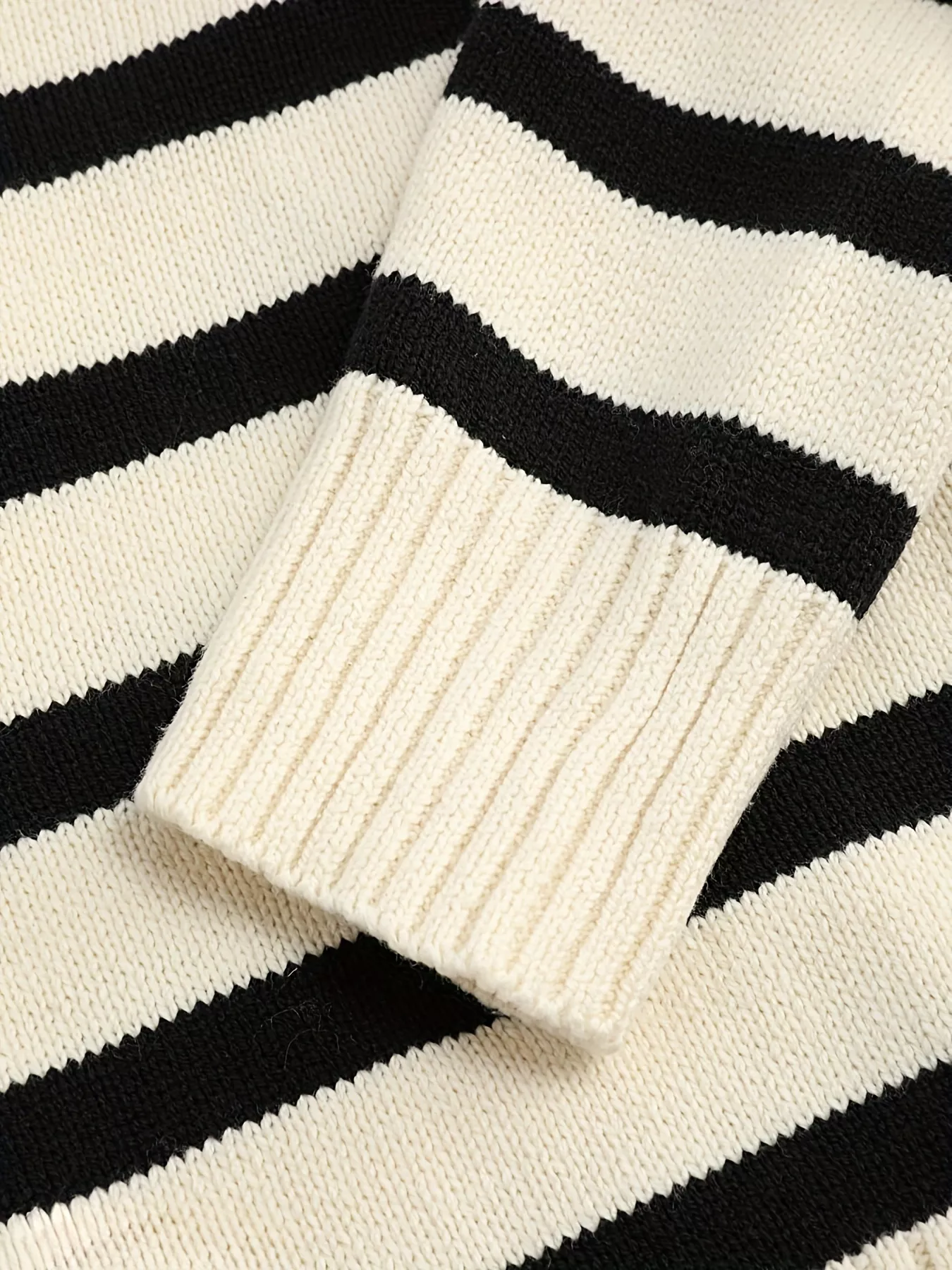 Striped Polo Collar Knit Sweater - Image 5