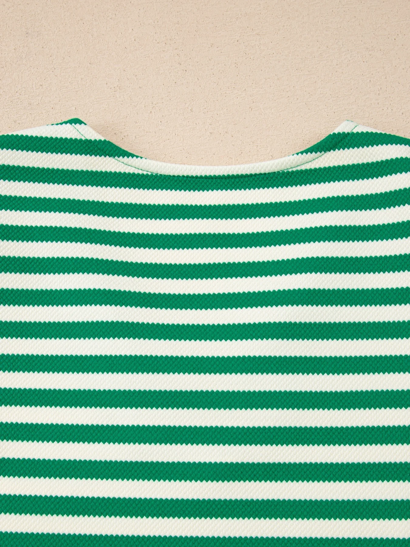 Striped Puff Sleeve V-Neck Blouse - Image 7