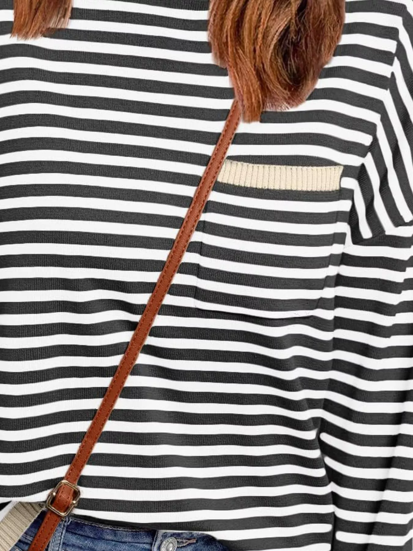 Striped Round Neck Long Sleeve Knit Top - Image 18