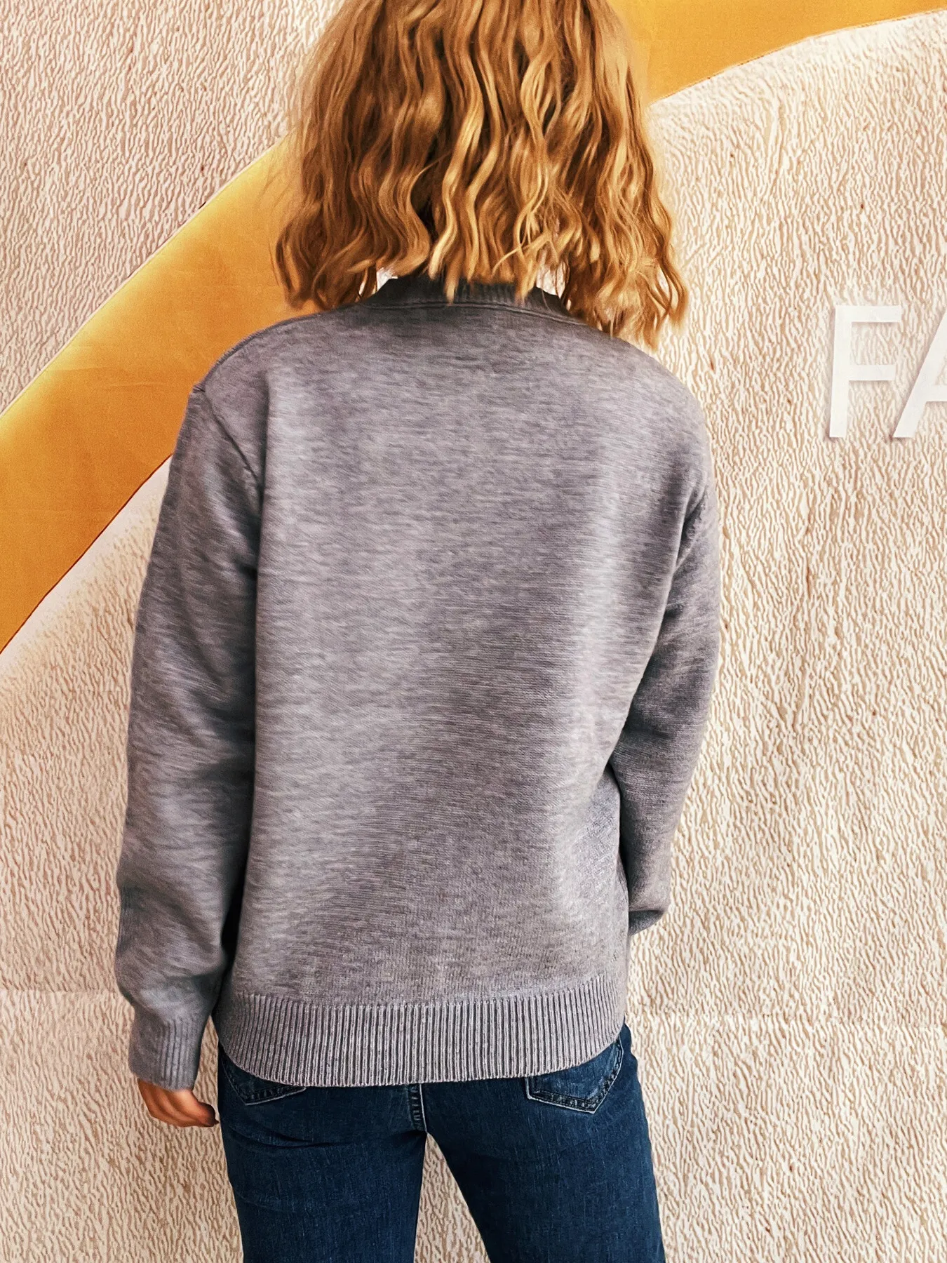 Striped Round Neck Long Sleeve Sweater - Image 6