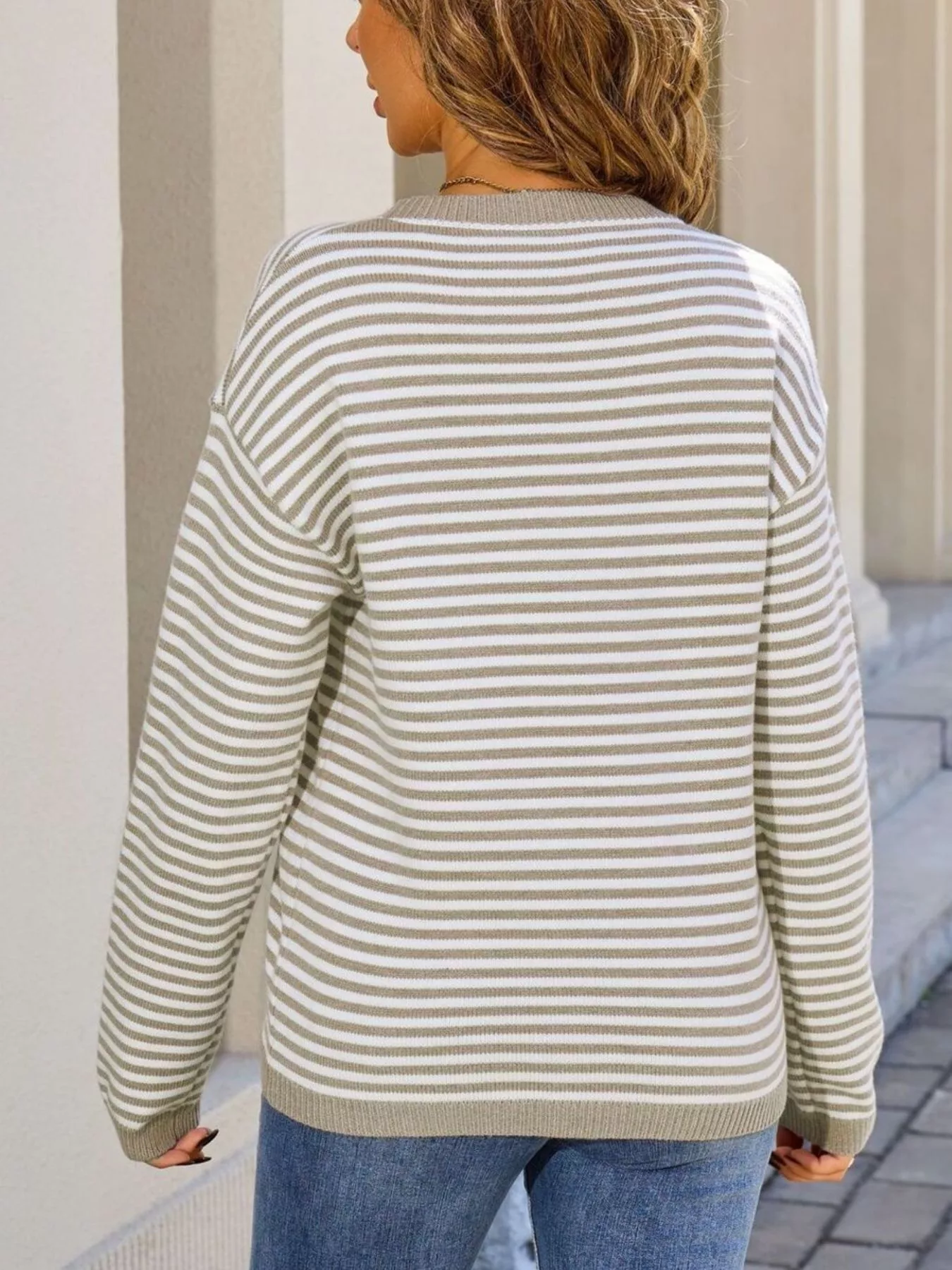 Striped Round Neck Sweater - Image 16