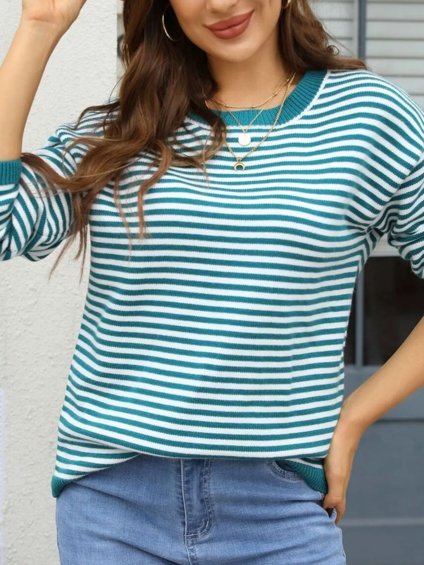 Striped Round Neck Sweater - Image 9