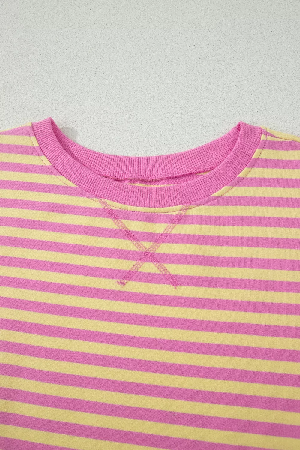Striped Round Neck Tee and Shorts Casual Set - Image 5