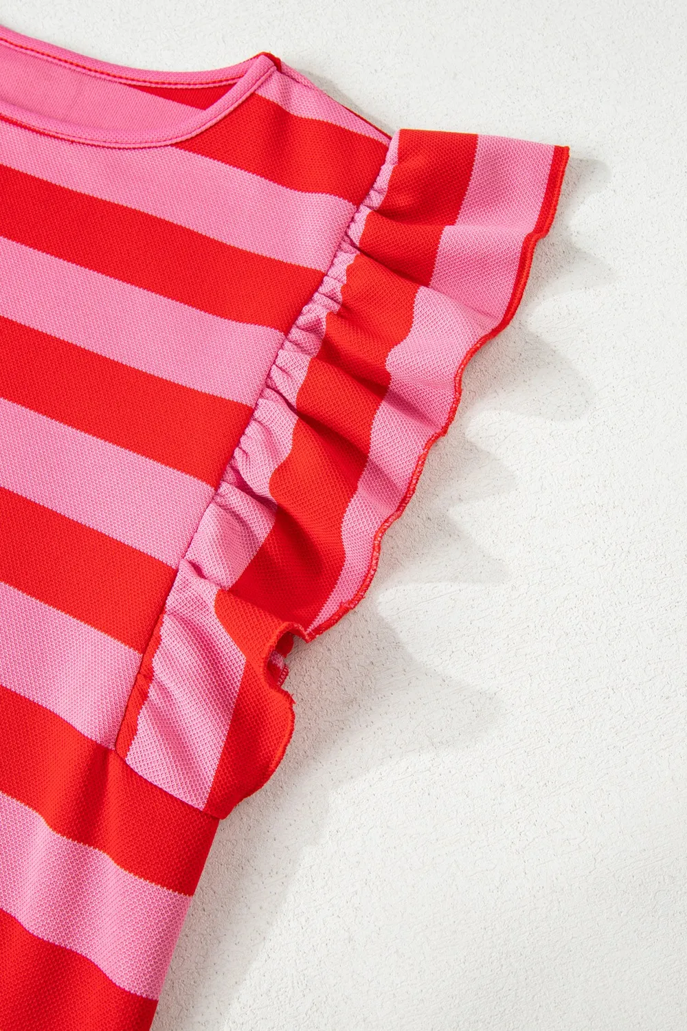 Striped Ruffle Sleeve Summer T-Shirt - Image 10