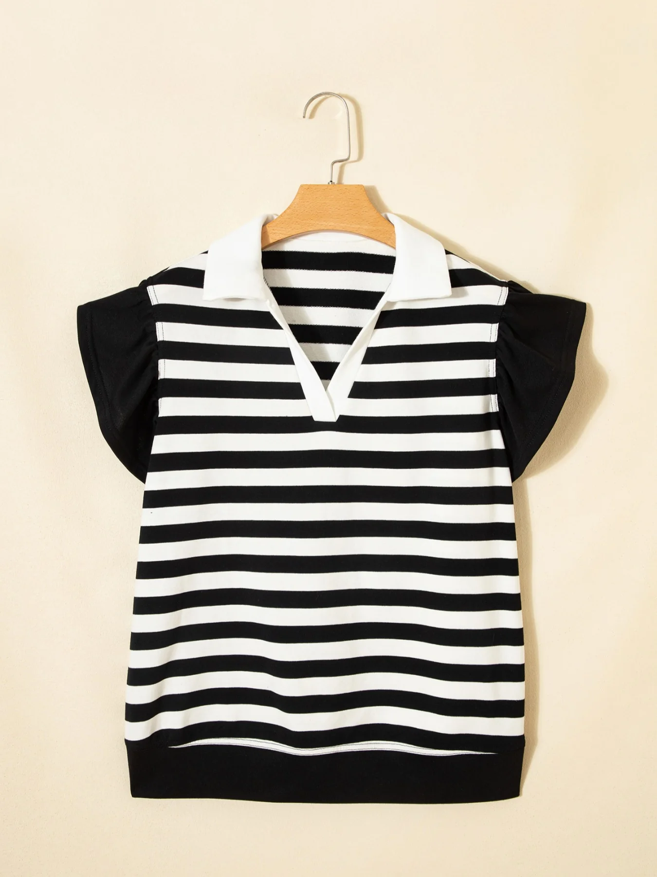 Striped Ruffled Sleeve Blouse - Image 24
