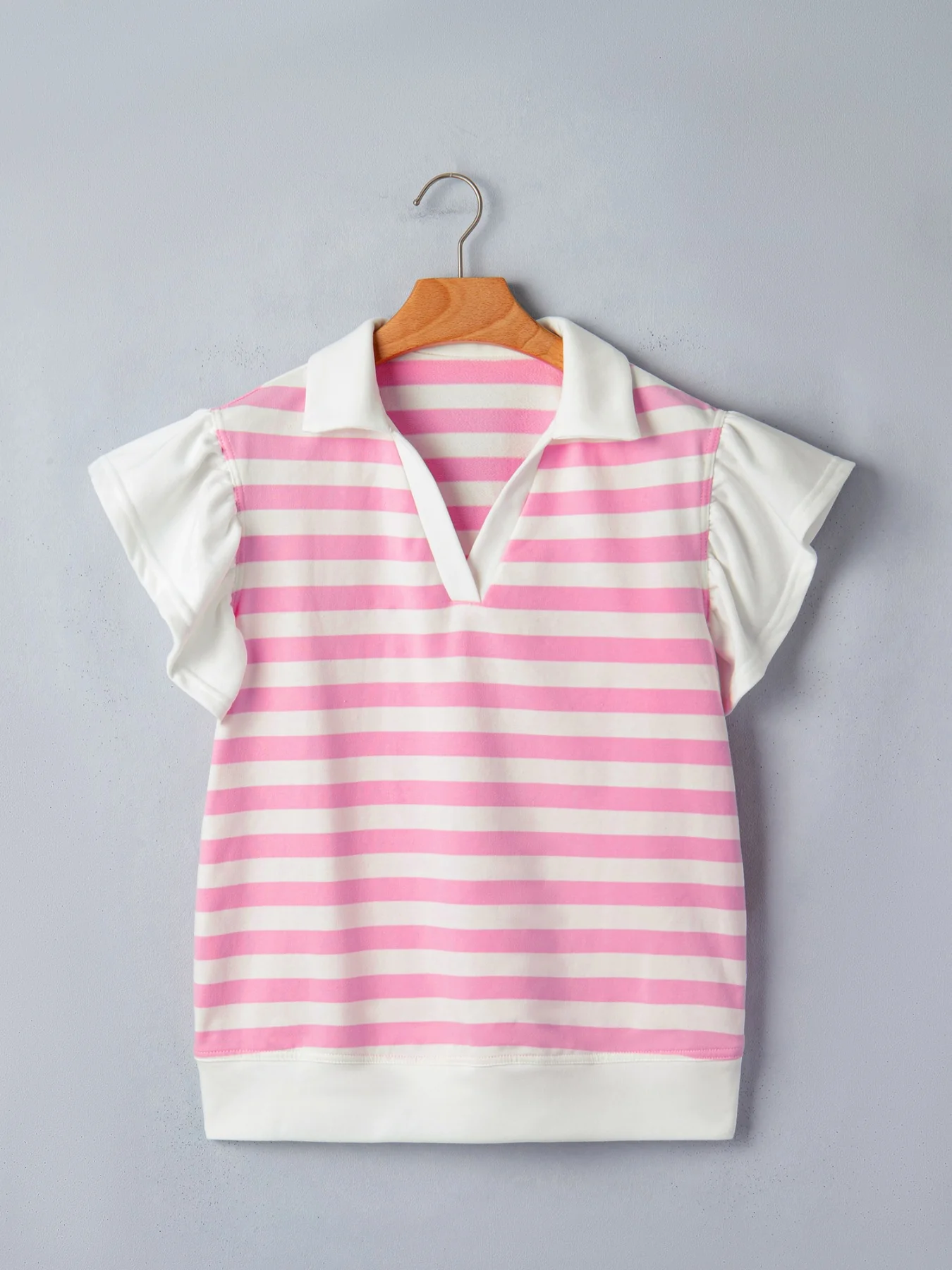 Striped Ruffled Sleeve Blouse - Image 6
