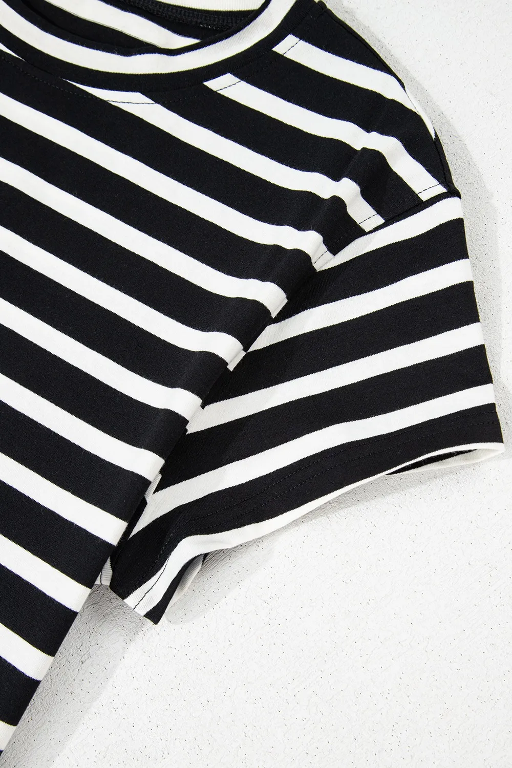Striped Short Sleeve Top and Shorts Set - Image 6