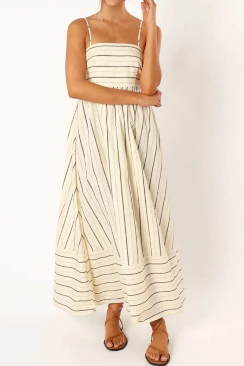 Striped Square Neck Cami Dress - Image 16