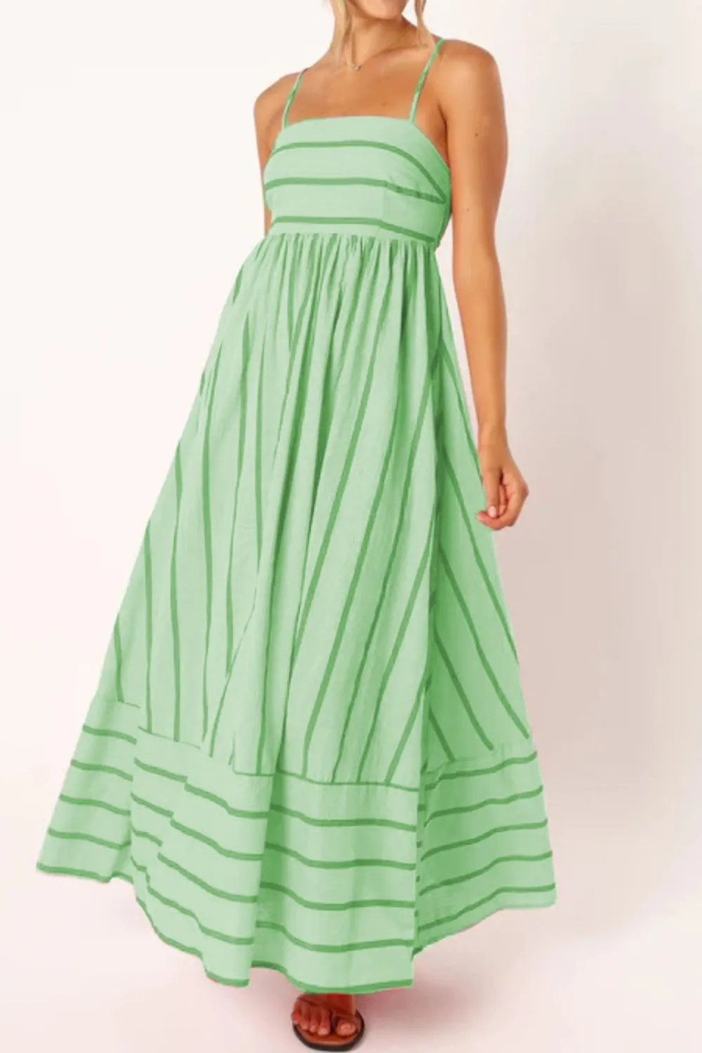 Striped Square Neck Cami Dress - Image 22