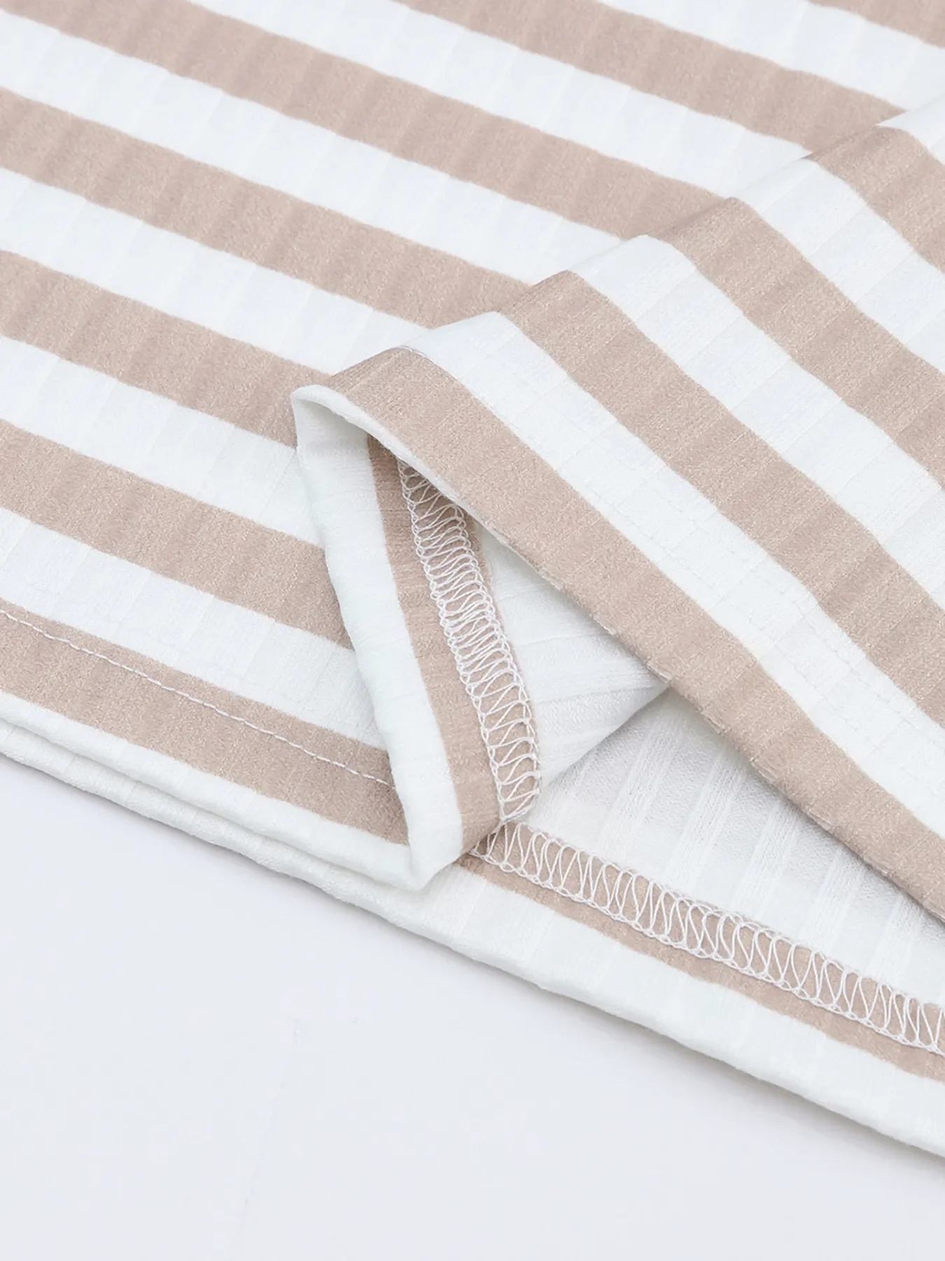 Striped Textured Knit Long Sleeve Tee - Image 9