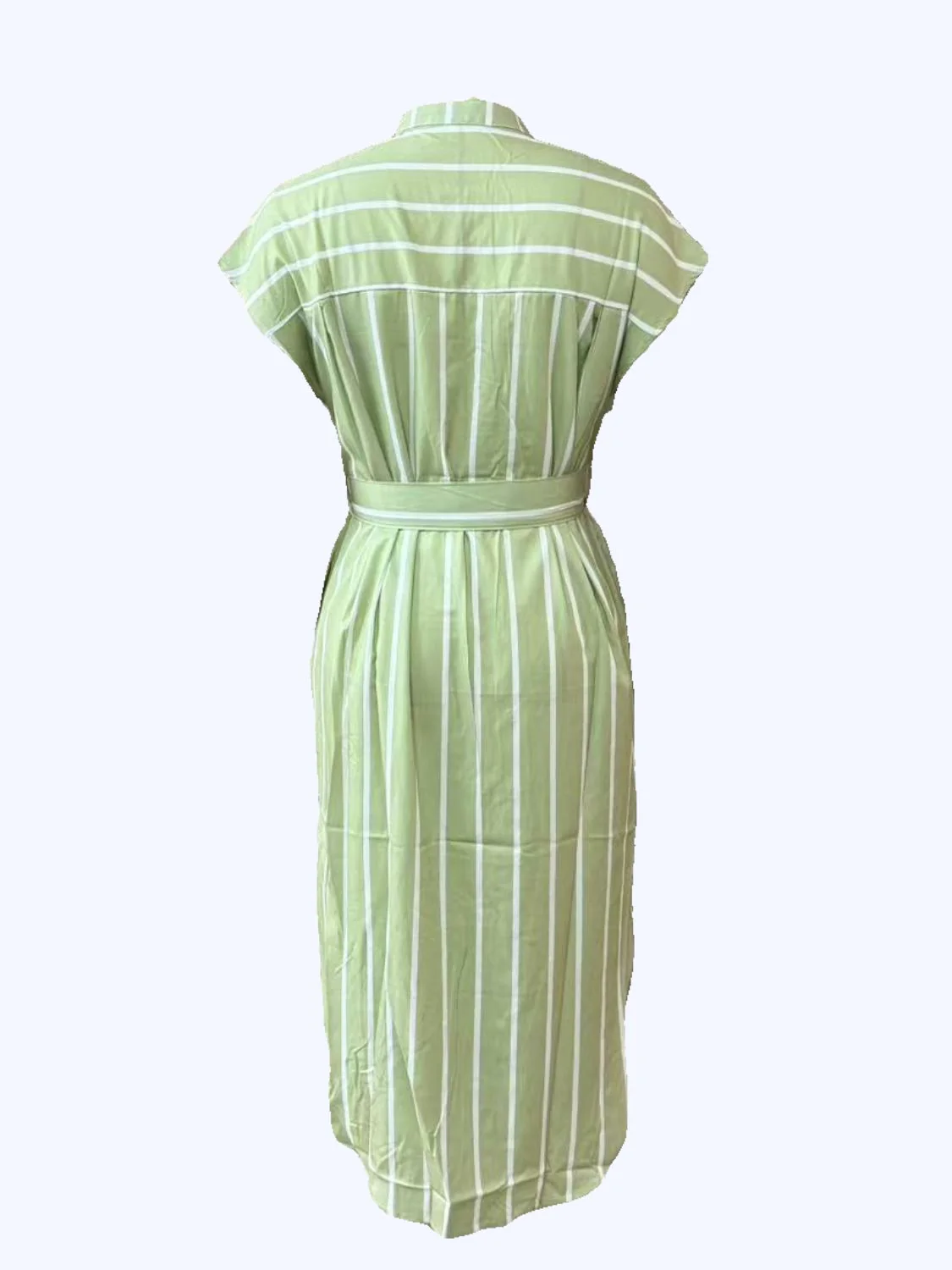 Striped Tie Waist Short Sleeve Dress - Image 17