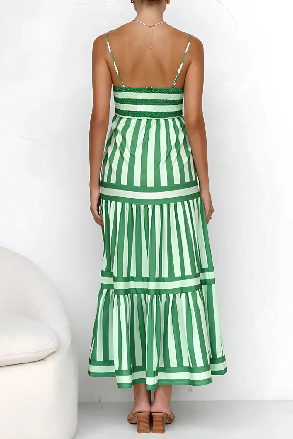 Striped Tiered Maxi Cami Dress - Image 3