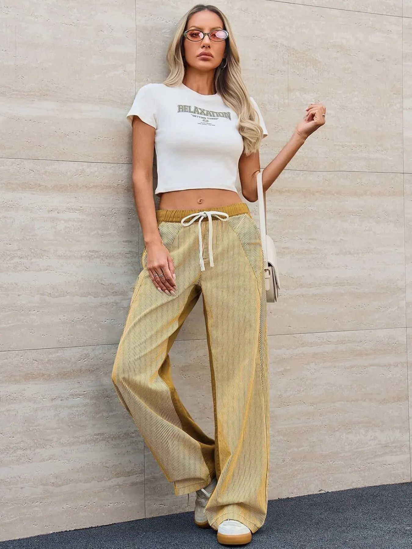 Striped Wide Leg Jeans - Image 19