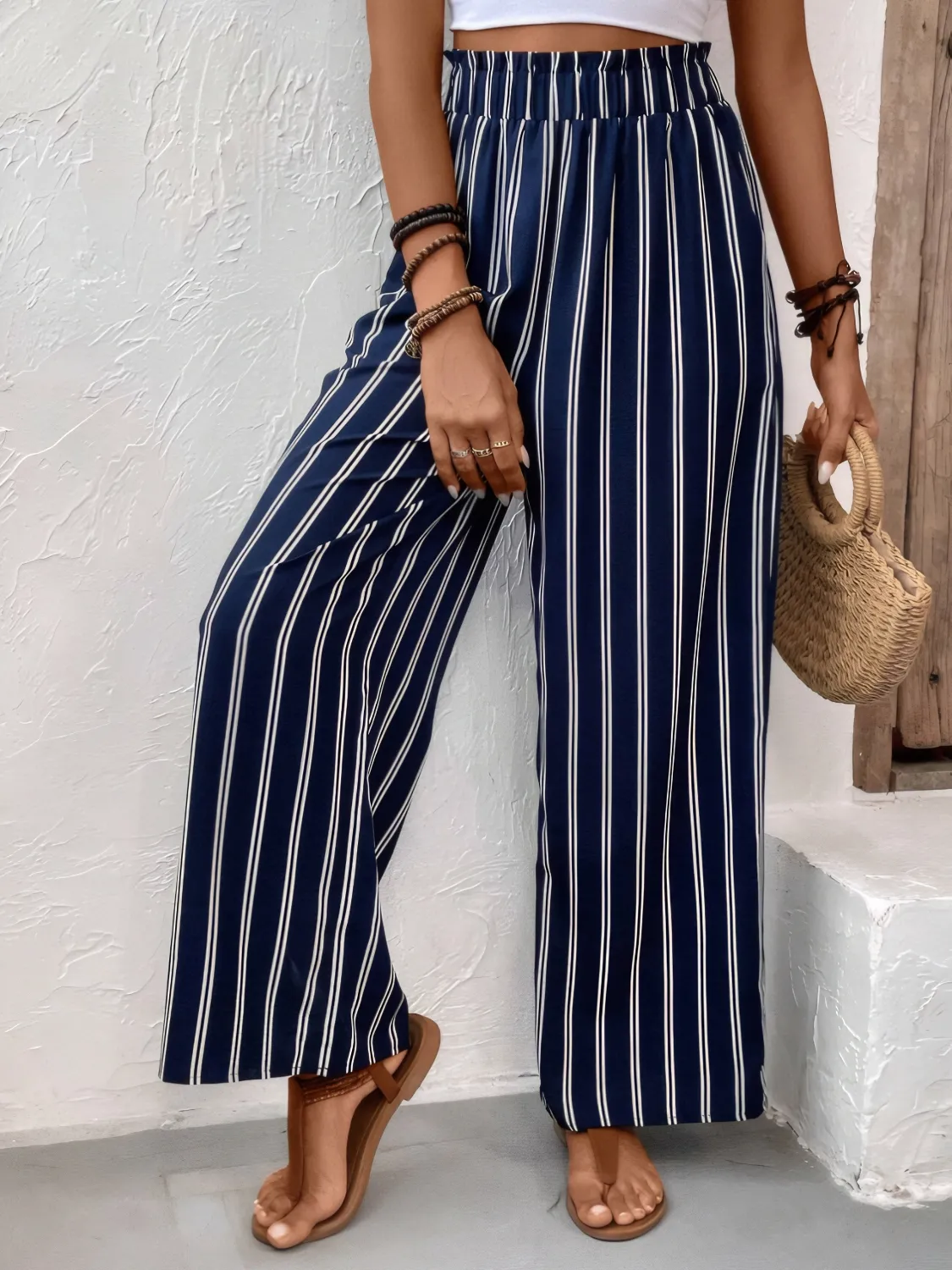 Striped Wide Leg Pants - Image 3