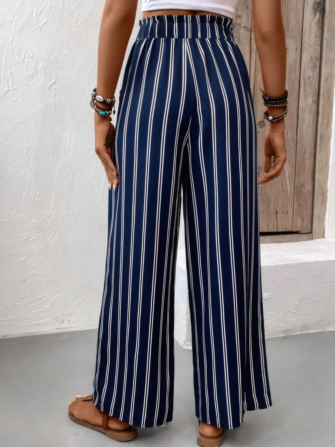 Striped Wide Leg Pants - Image 4