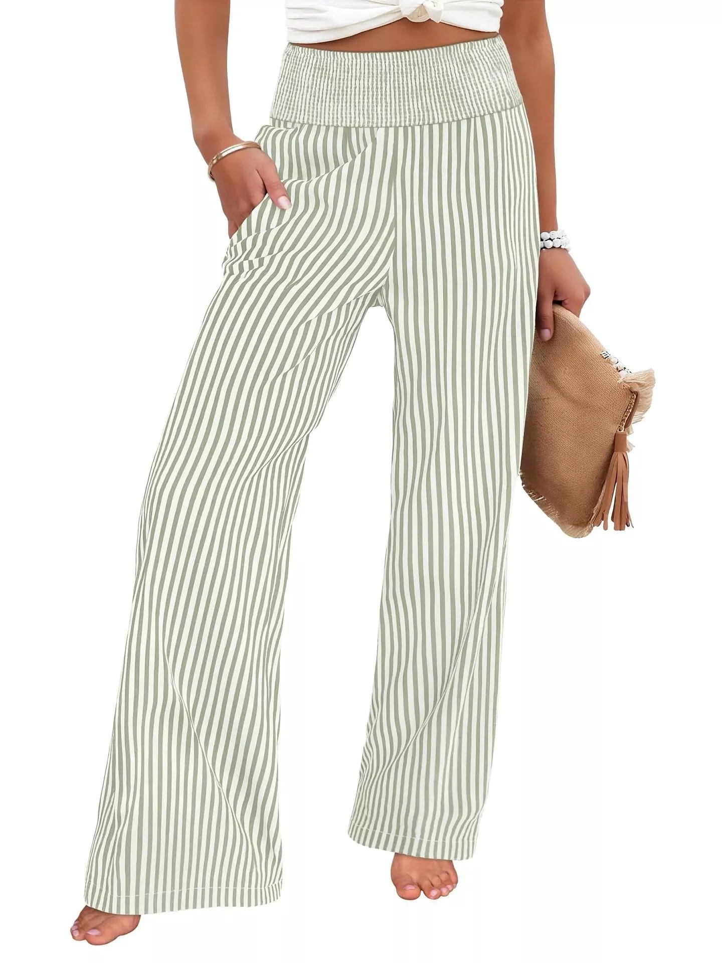 Striped Wide-Leg Pants - Image 16