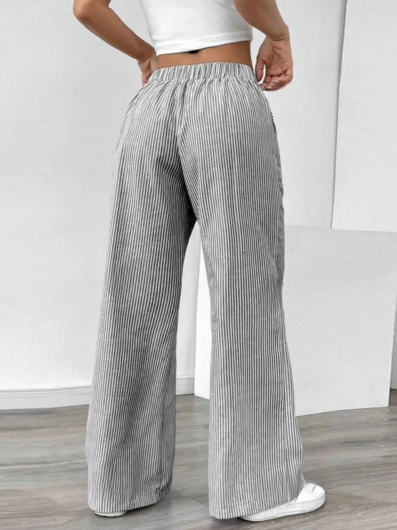 Striped Wide Leg Pants - Image 7