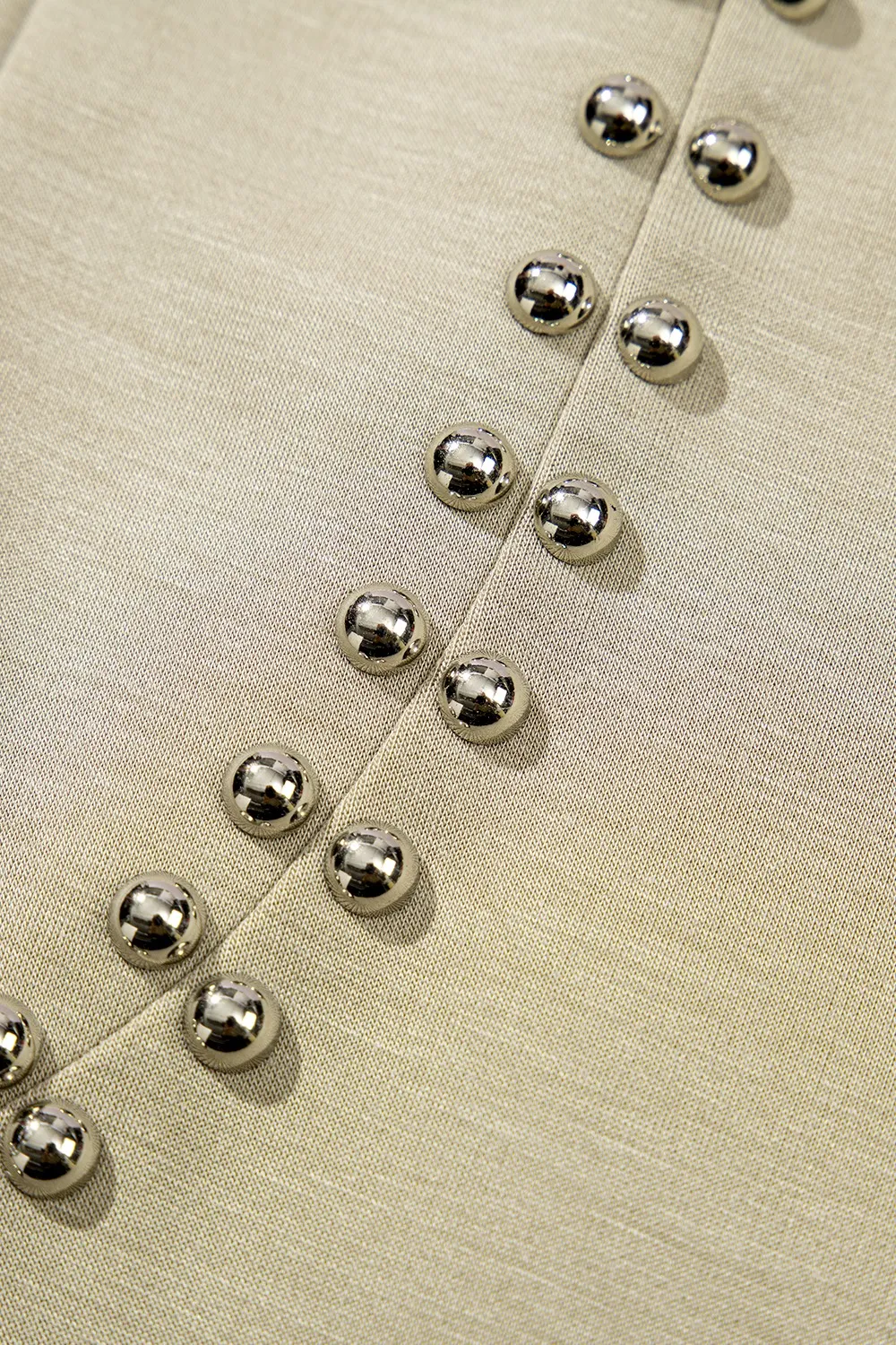 Studded Cap Sleeve Round Neck T Shirt - Image 6