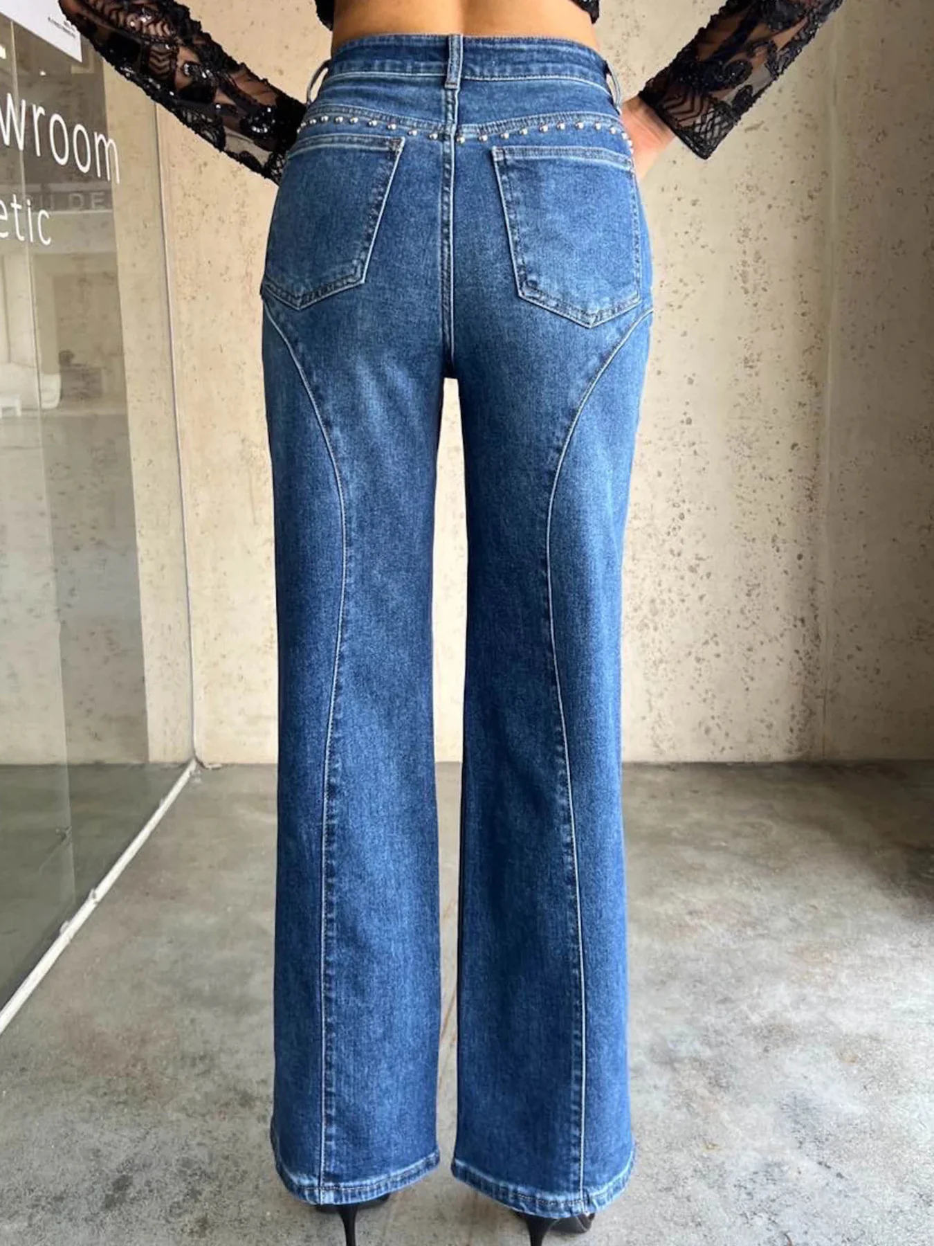 Studded Wide Leg Jeans - Image 3