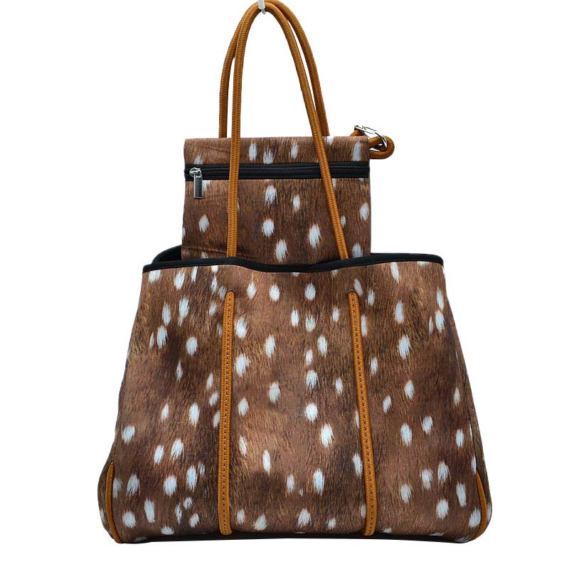 Stylish Neoprene Tote Bag with Purse - Image 2