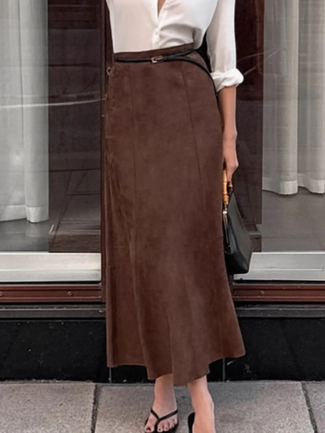 Suede Midi Skirt - Image 2