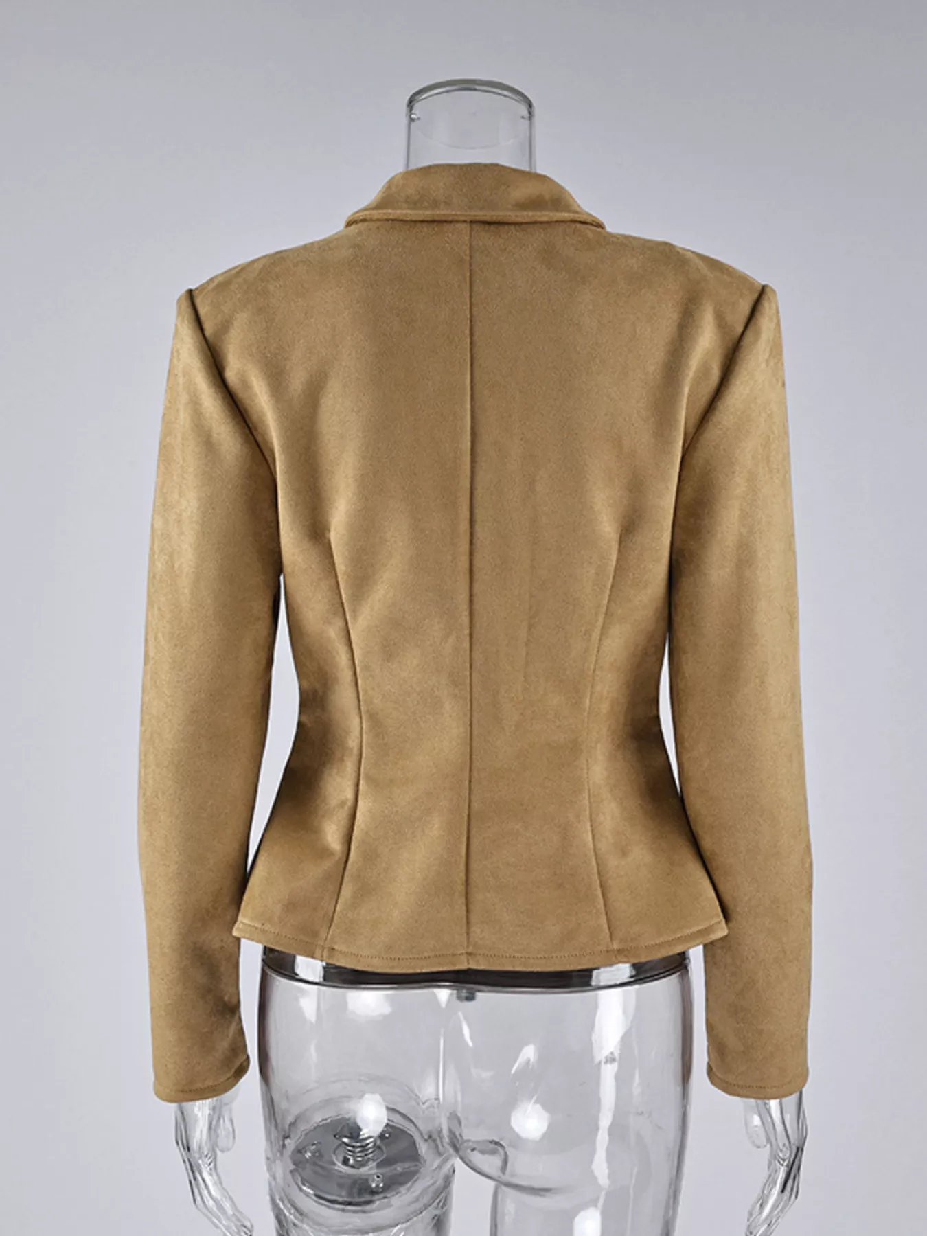Suede Zip-Up Fitted Jacket - Image 6