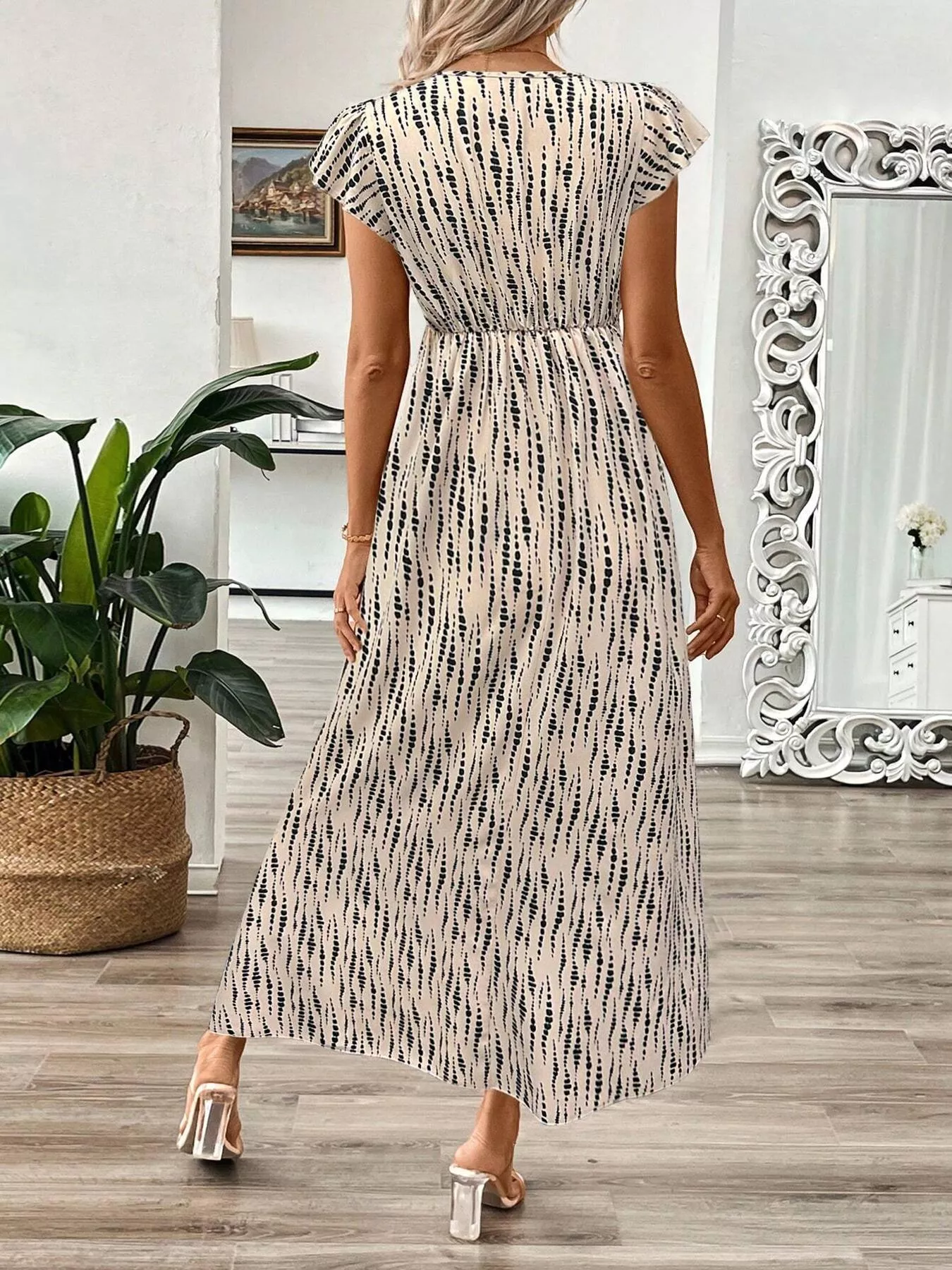 Surplice Cap Sleeve Midi Dress - Image 6