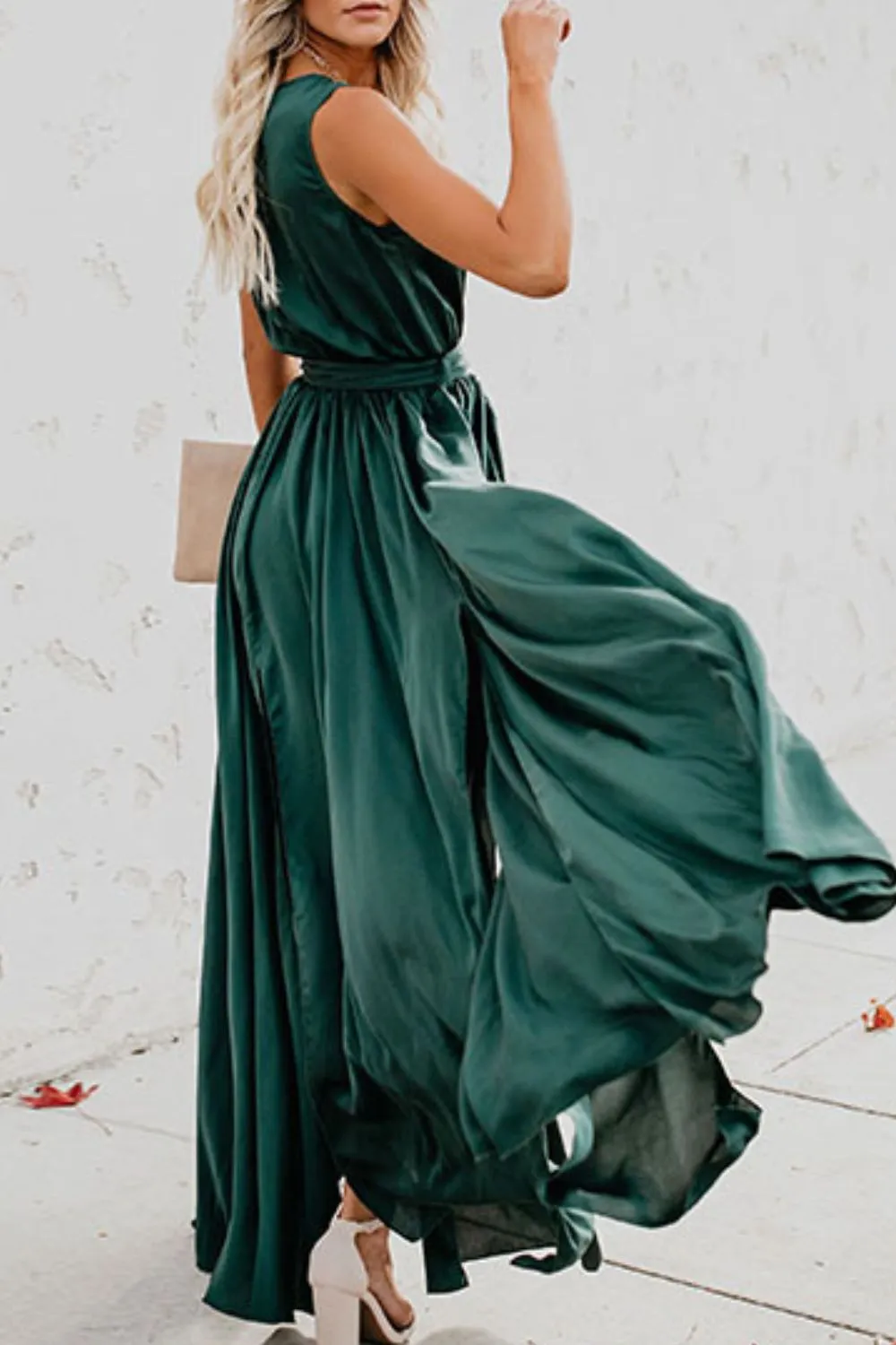 Surplice Tie Waist Maxi Dress - Image 14