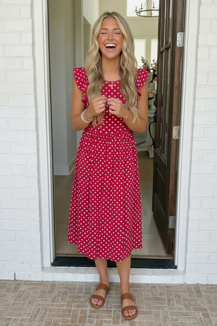 Sweet Days Polka Dot Midi Dress - Image 3