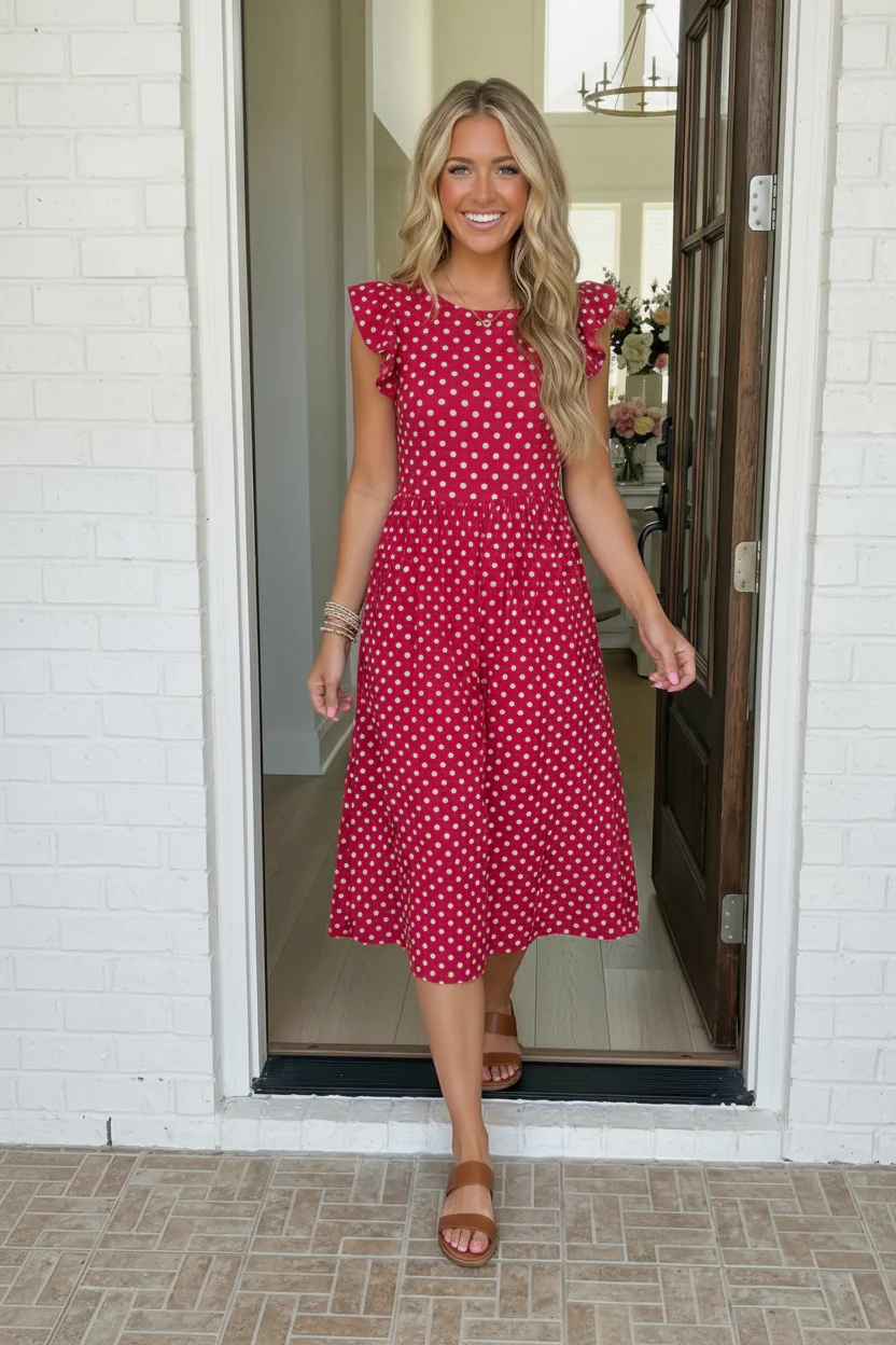 Sweet Days Polka Dot Midi Dress - Image 4