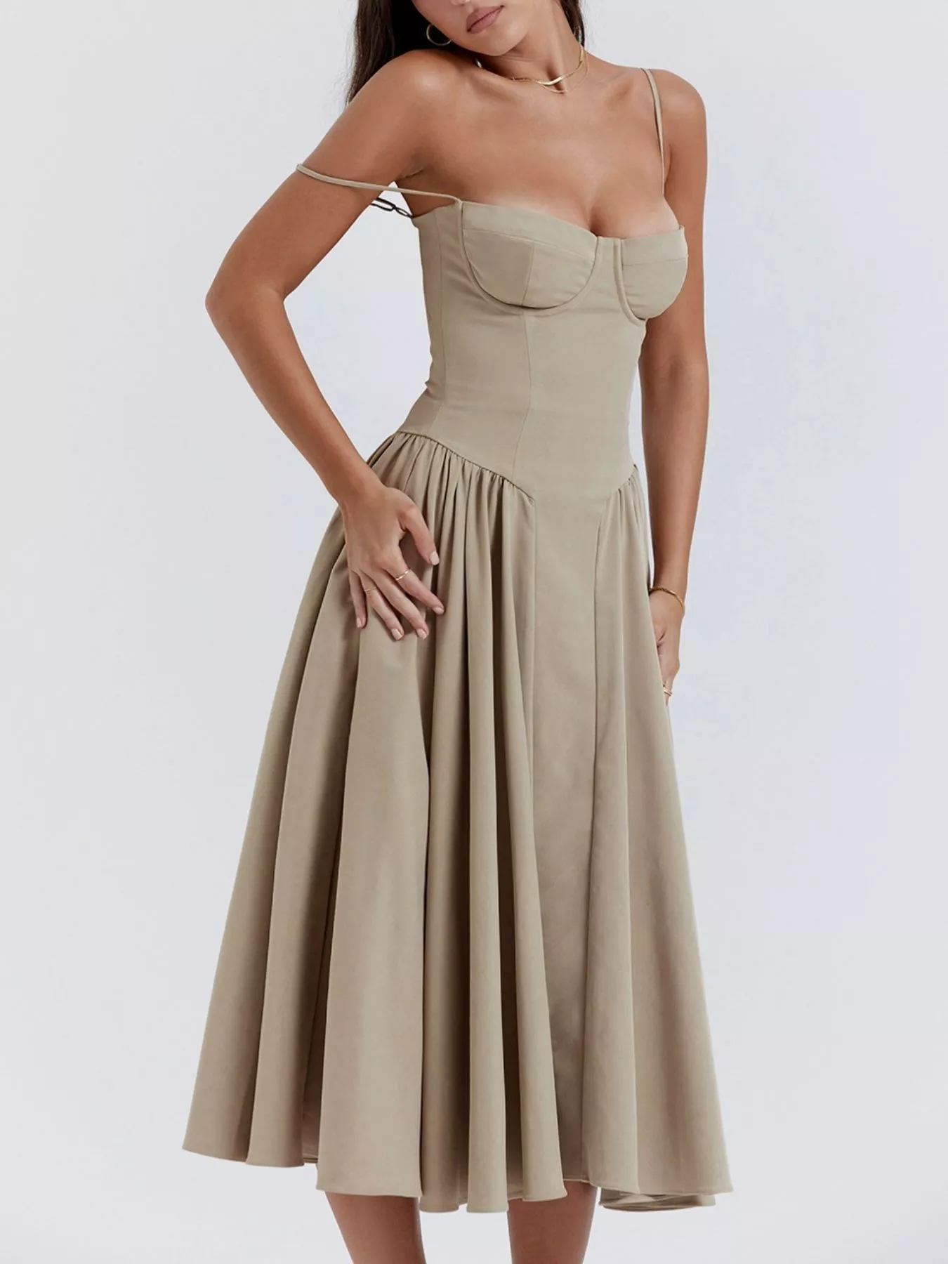 Sweetheart Neck Midi Cami Dress - Image 14