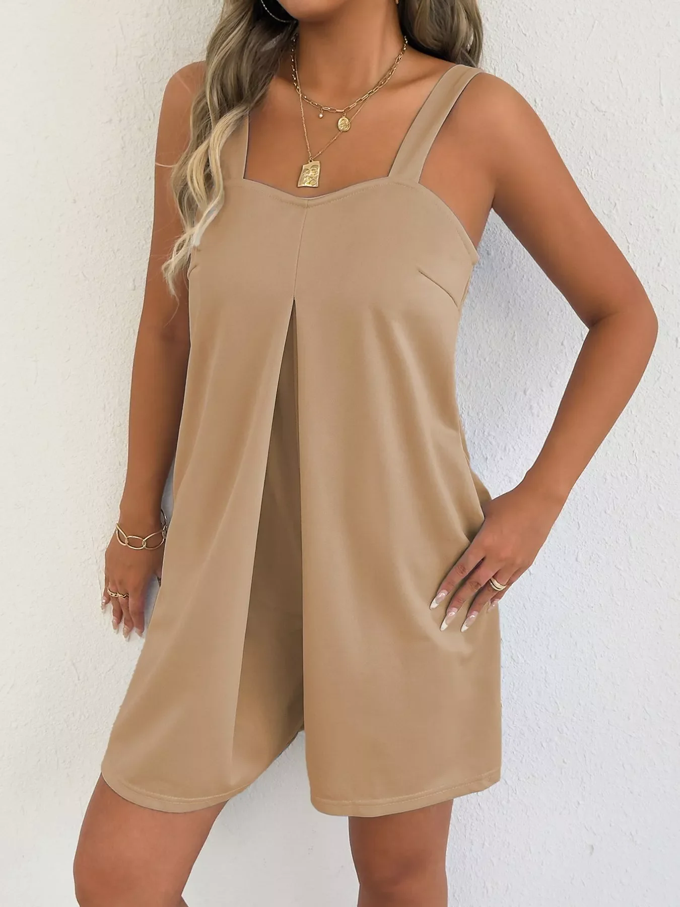 Sweetheart Neck Wide Strap Romper - Image 11