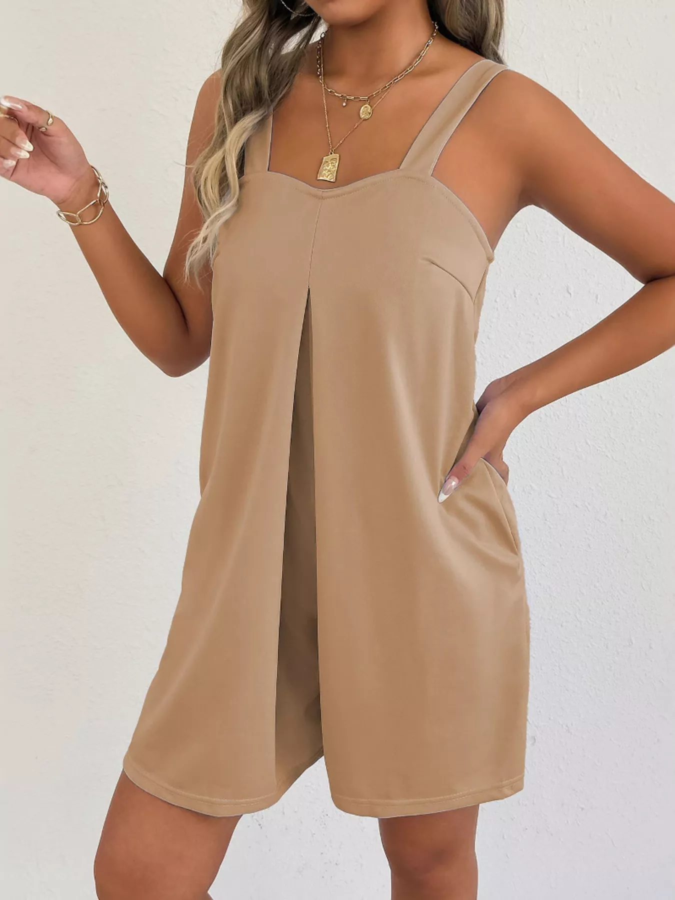 Sweetheart Neck Wide Strap Romper - Image 12
